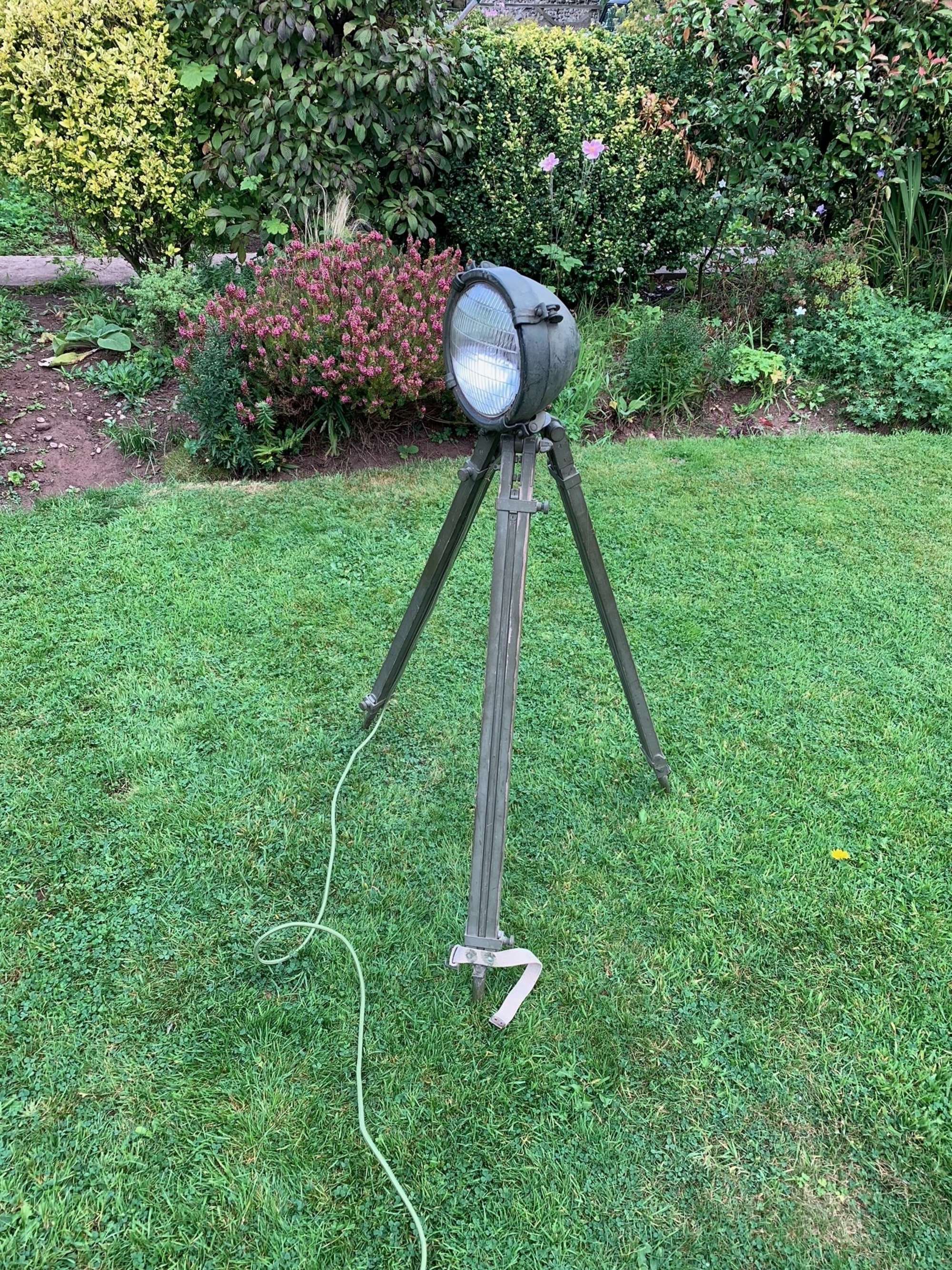 Chieftain Tank Headlight on a WWII Tripod-Sold