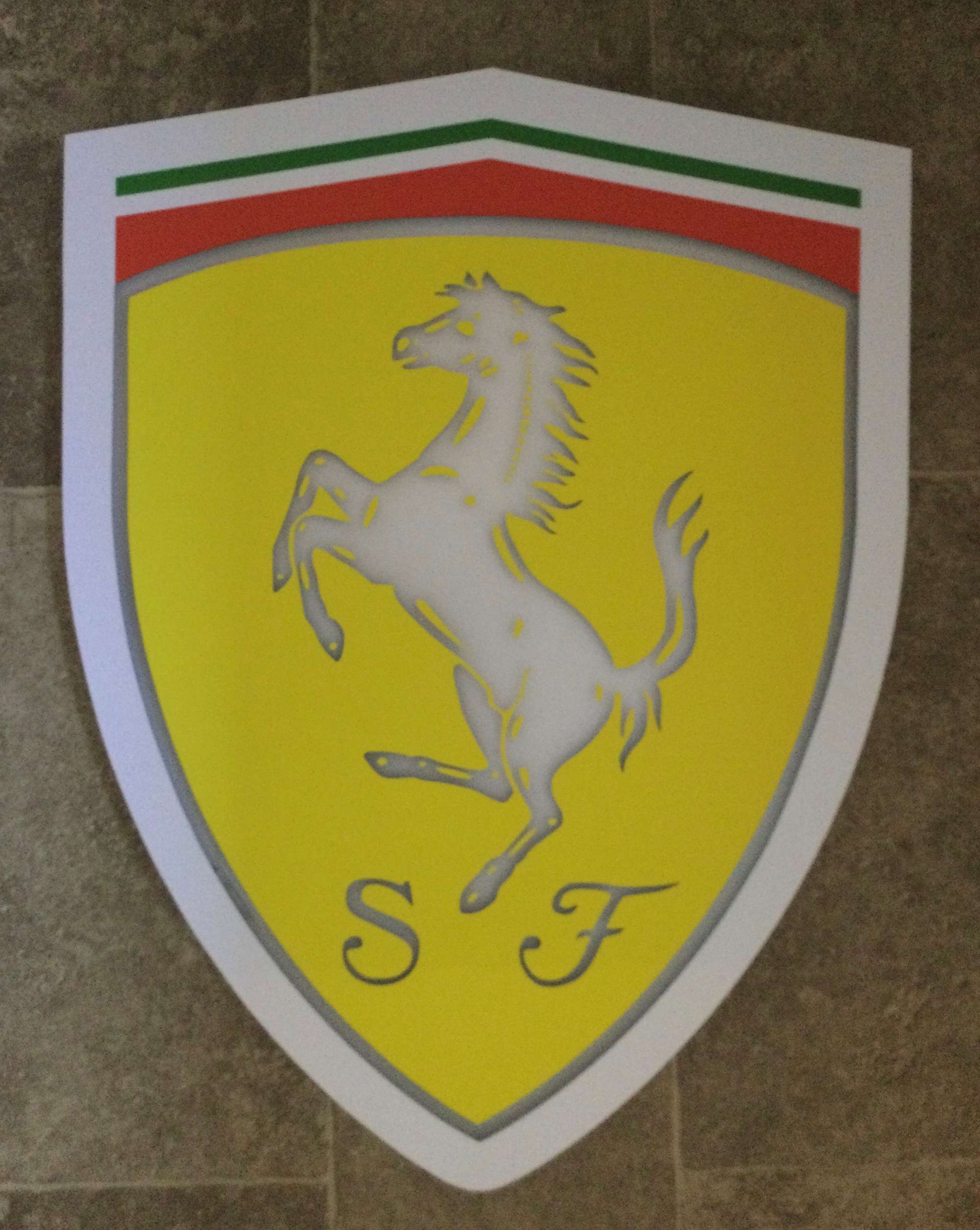 A Contemporary Illuminated Multi-Coloured LED Ferrari-Themed-Sold