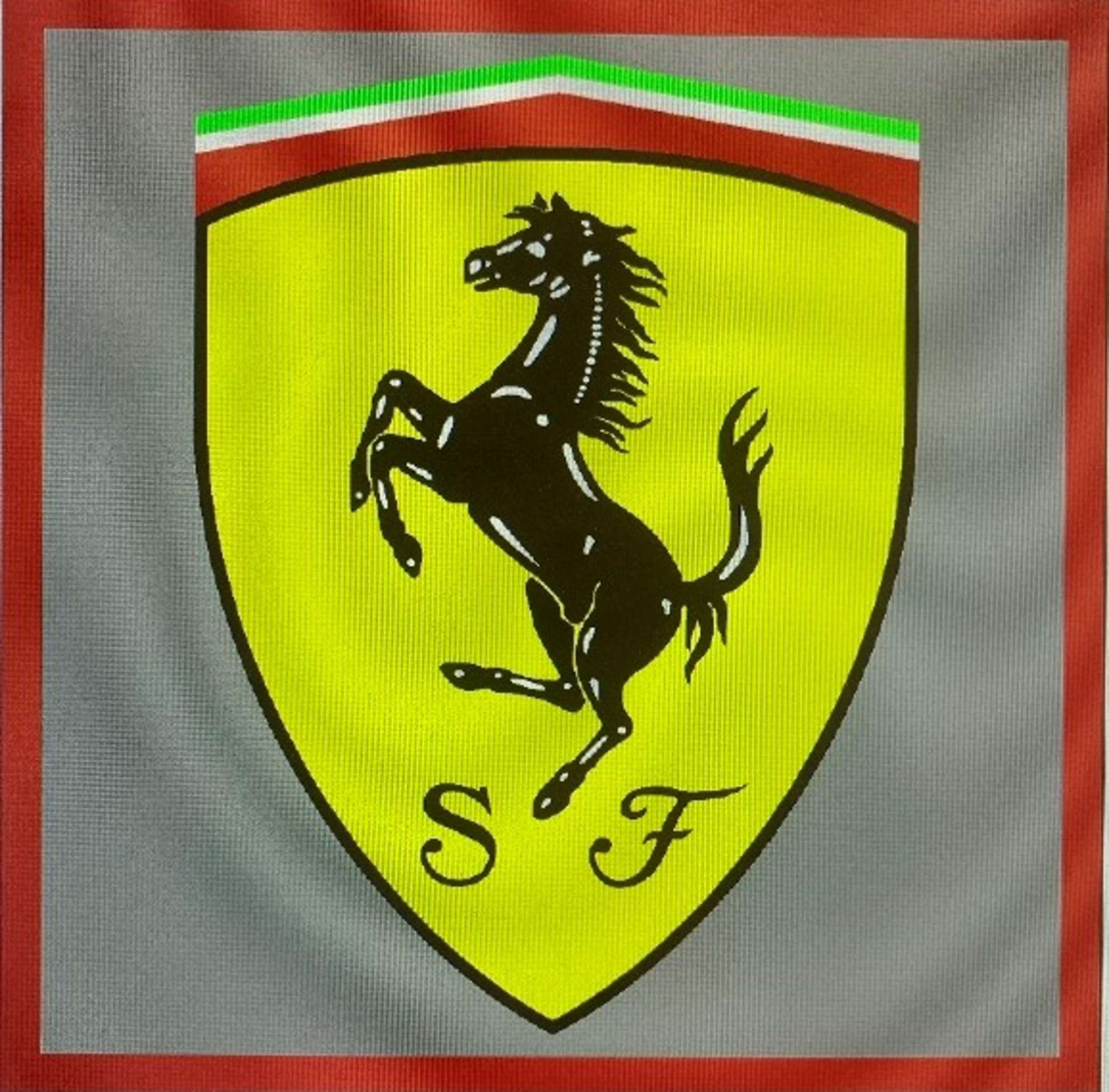 A very large contemporary square-shaped aluminium Ferrari ga-Sold