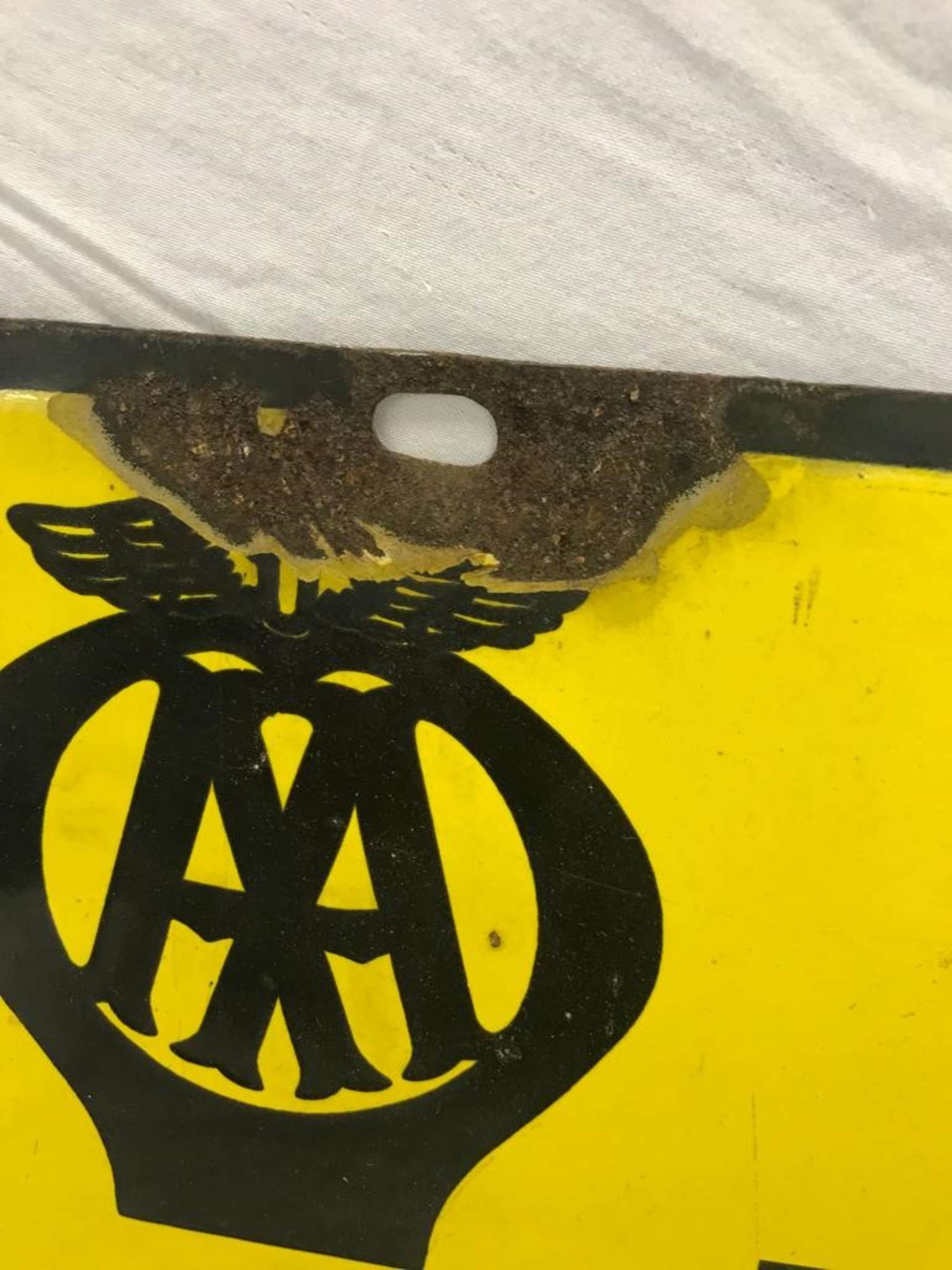 An original AA 'Brands Hatch Competitors Entrance' enamelled-Sold