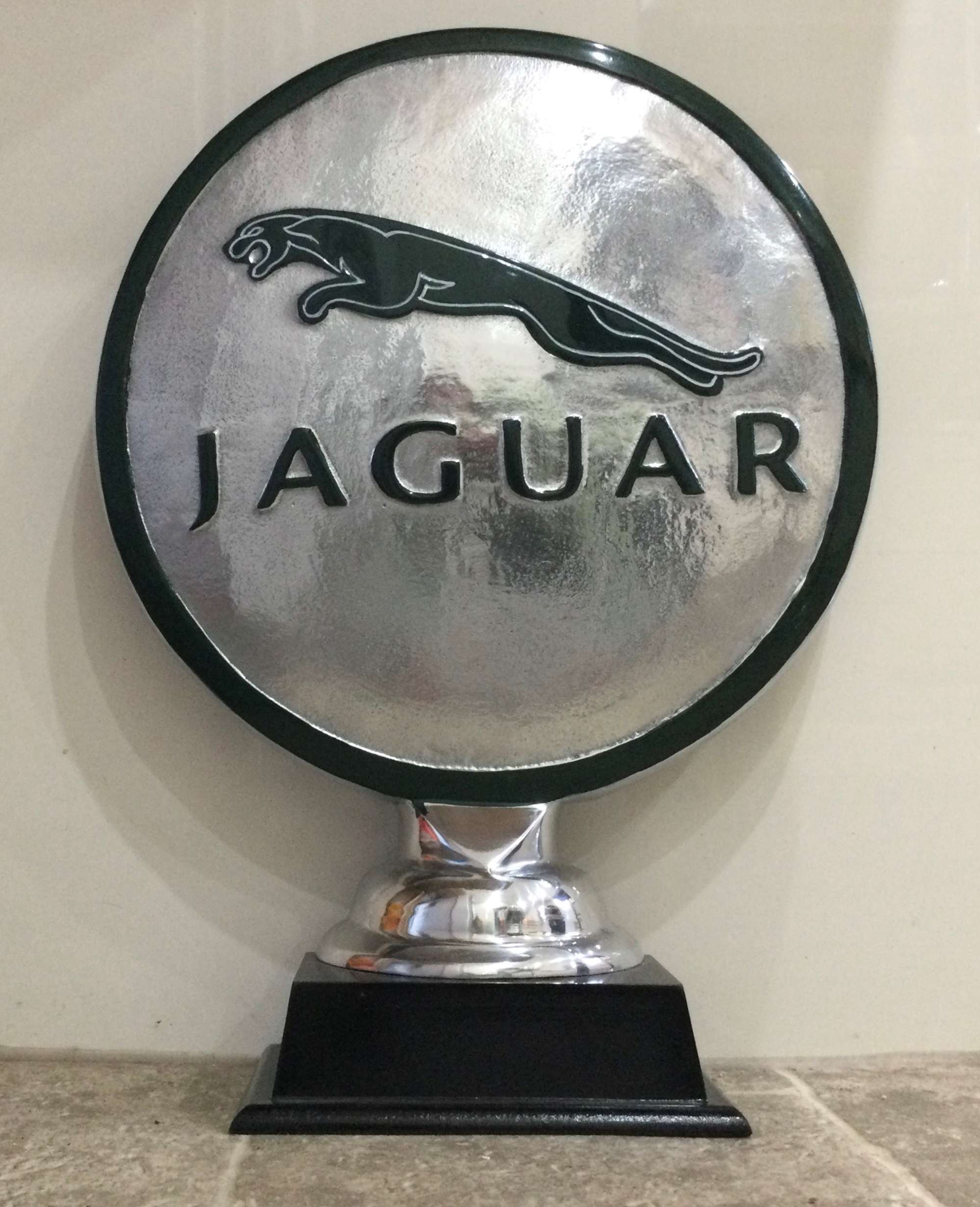 A Jaguar-Themed Cast Aluminium Trophy-Type Roundel-Sold