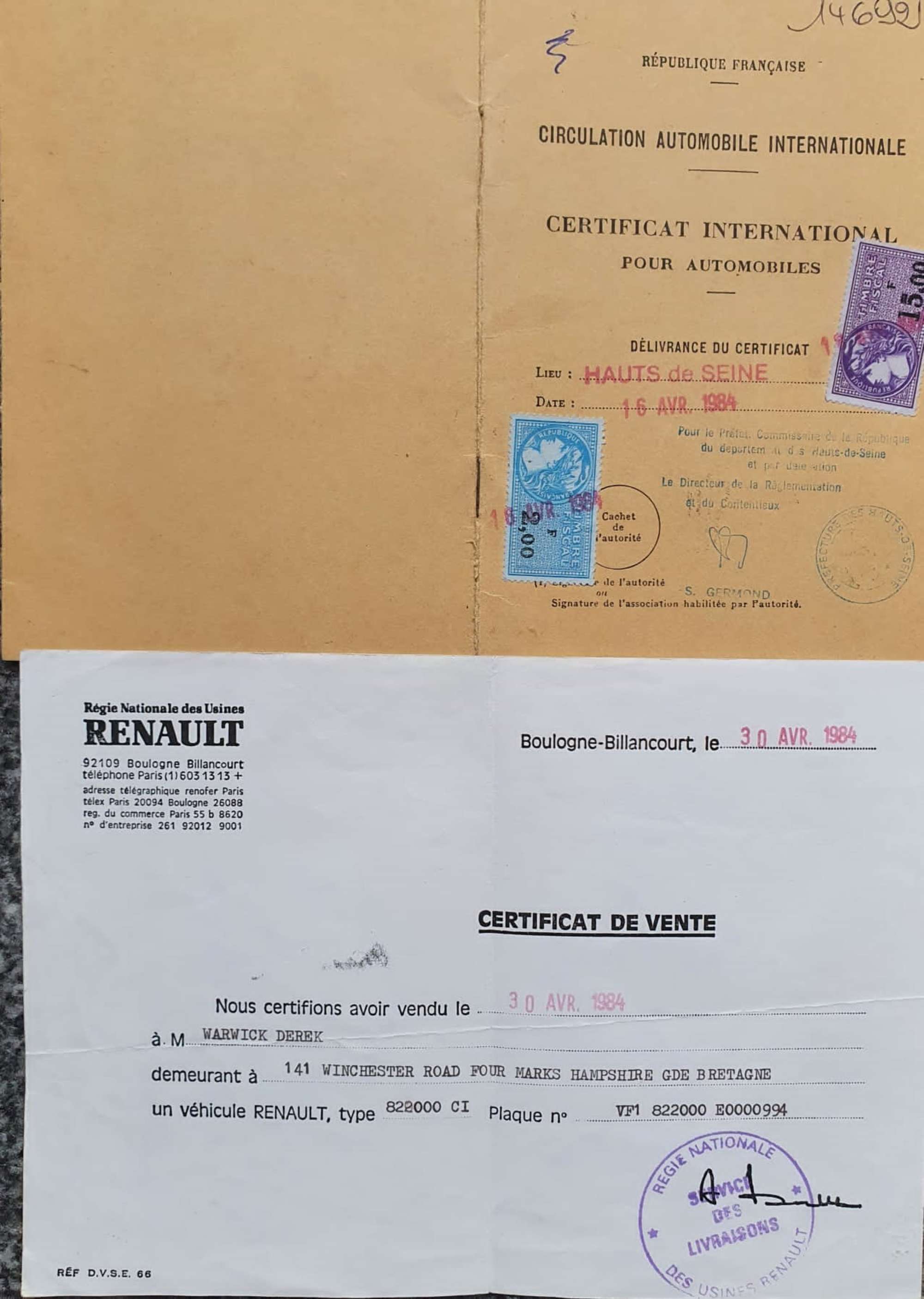 1984 Renault 5 Turbo 2. Ex-Derek Warwick -Auction Lot