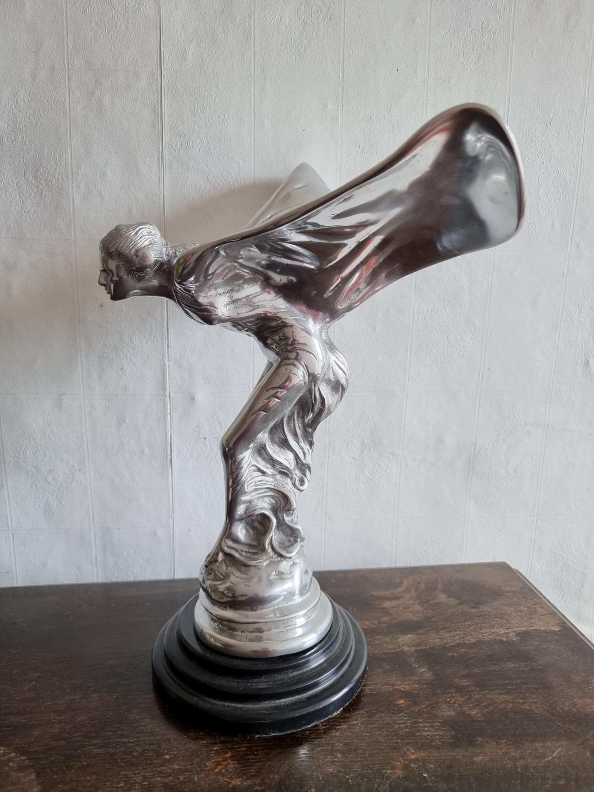 Large Mounted Aluminium Statuette  -Sold