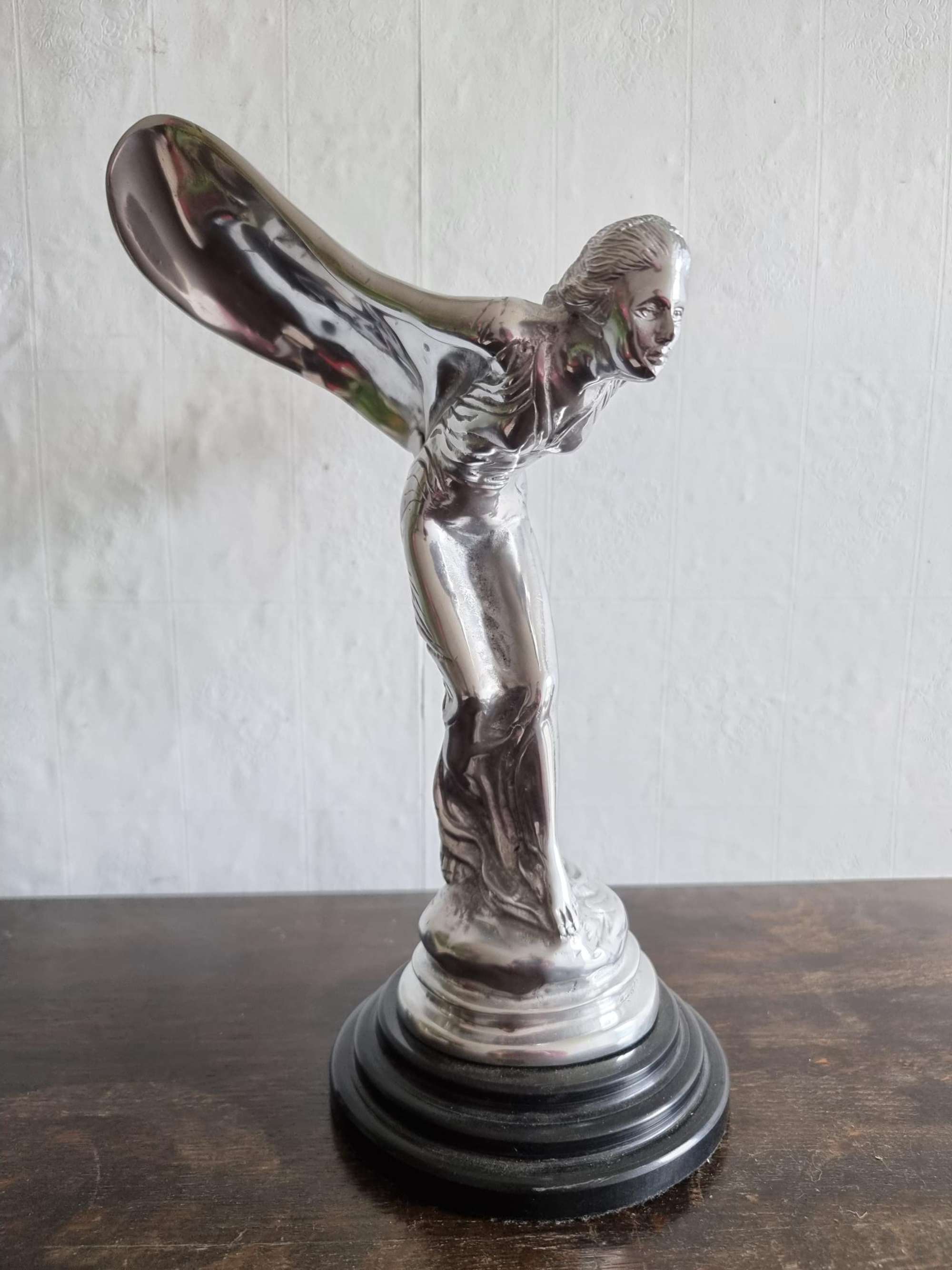 Large Mounted Aluminium Statuette  -Sold