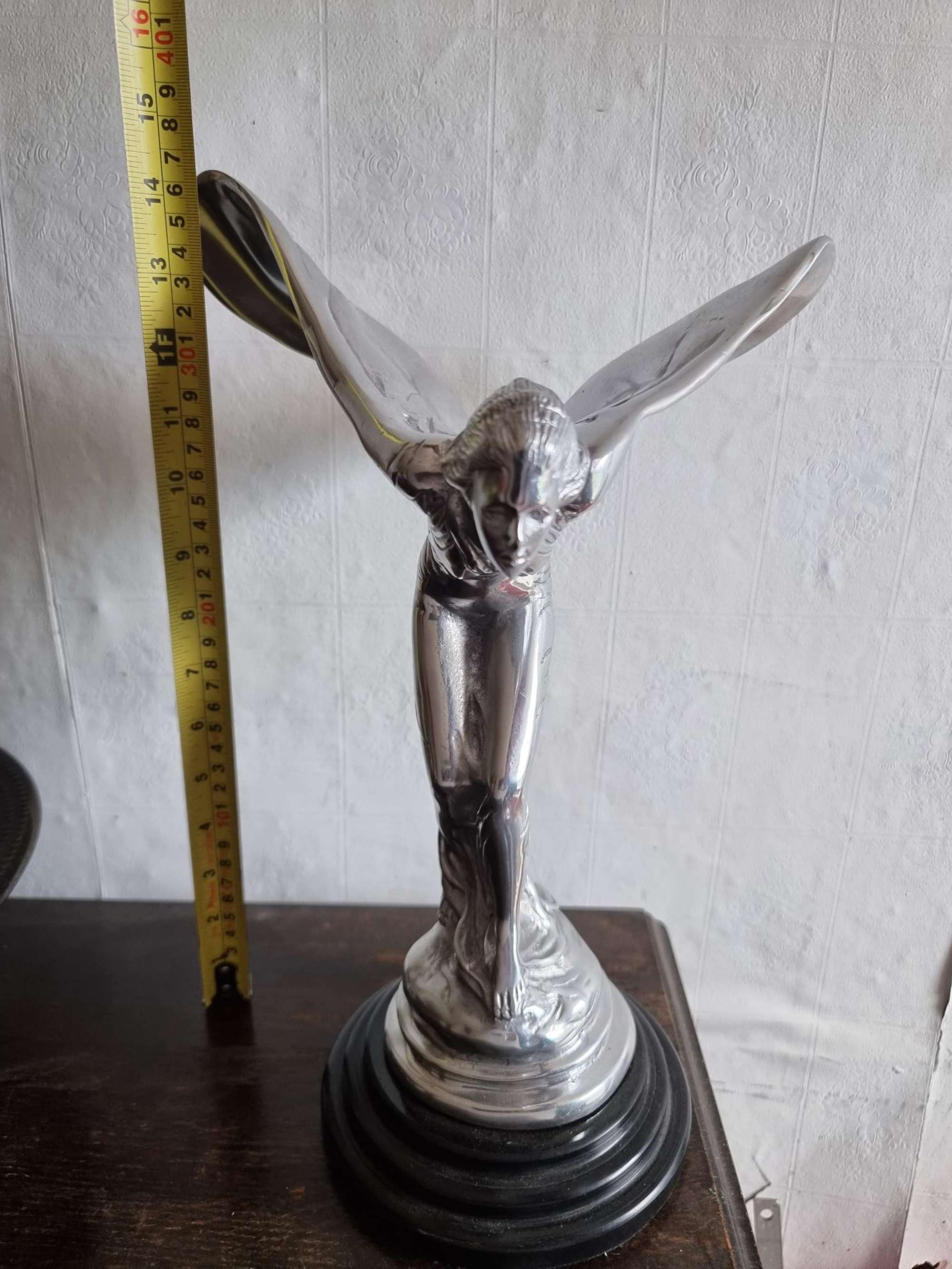 Large Mounted Aluminium Statuette  -Sold