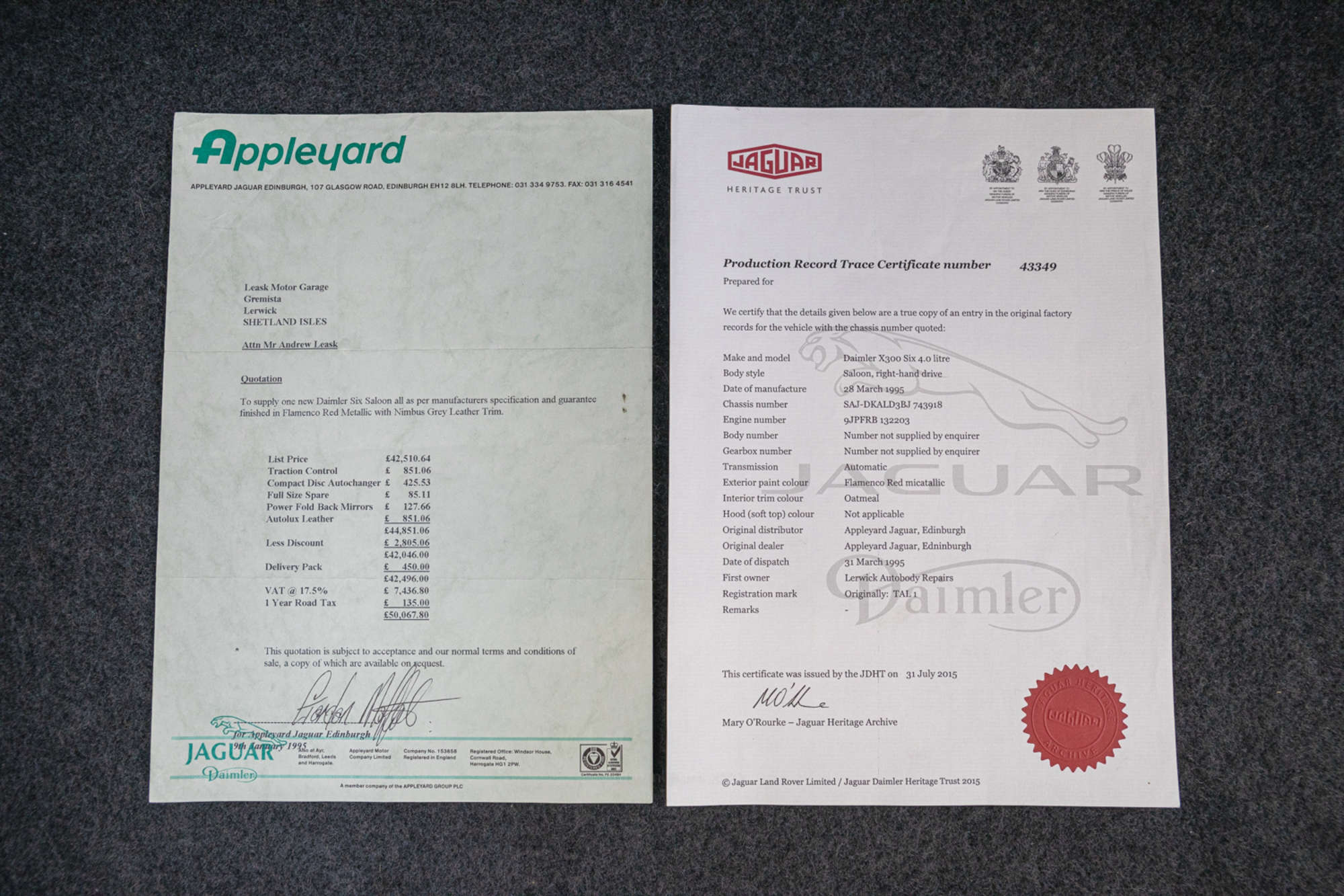 1995 Daimler Six (X300) 4.0 -Sold