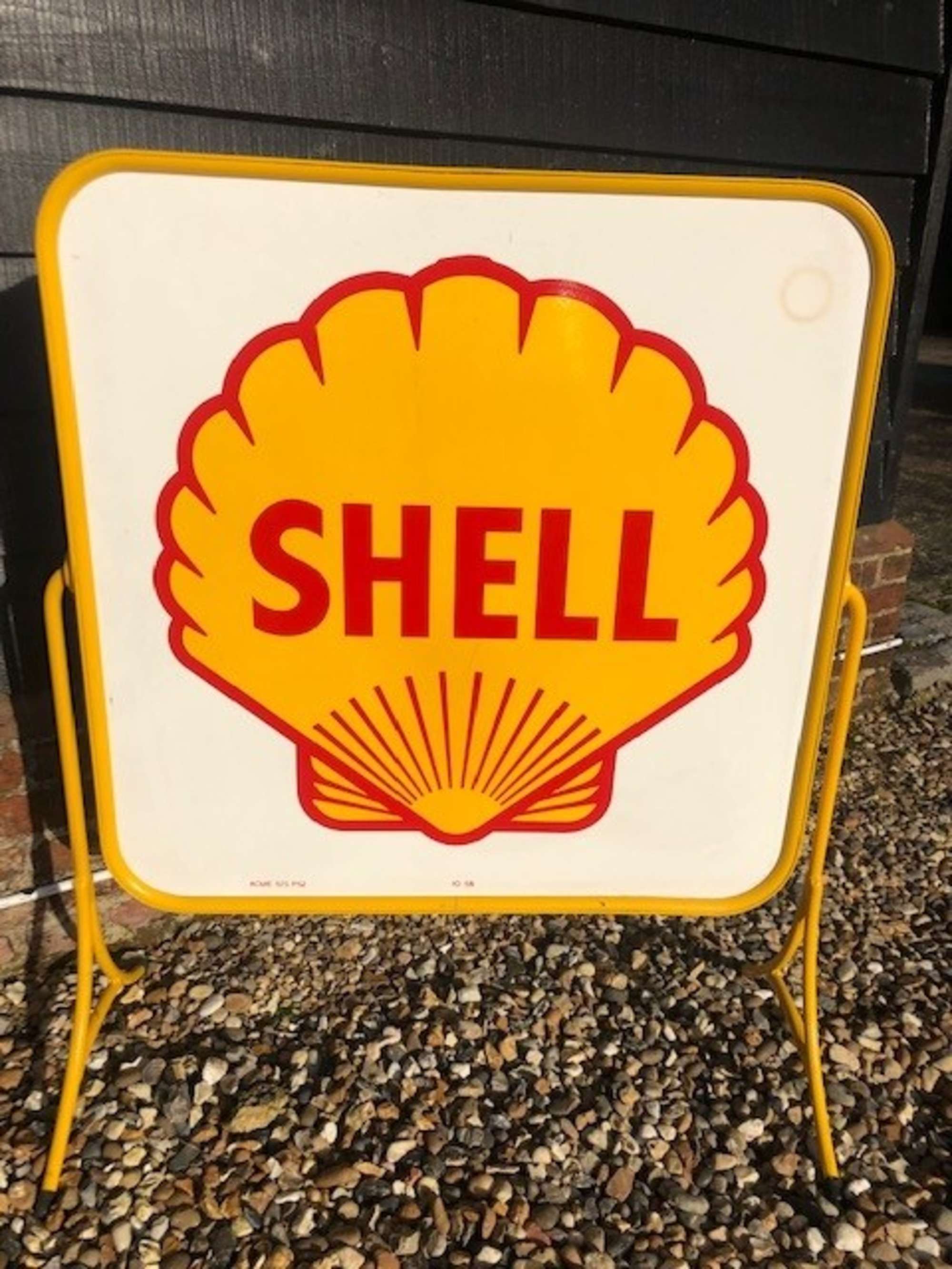 A Superb Ferrari Shell Double-Sided Freestanding Service Sig-Sold