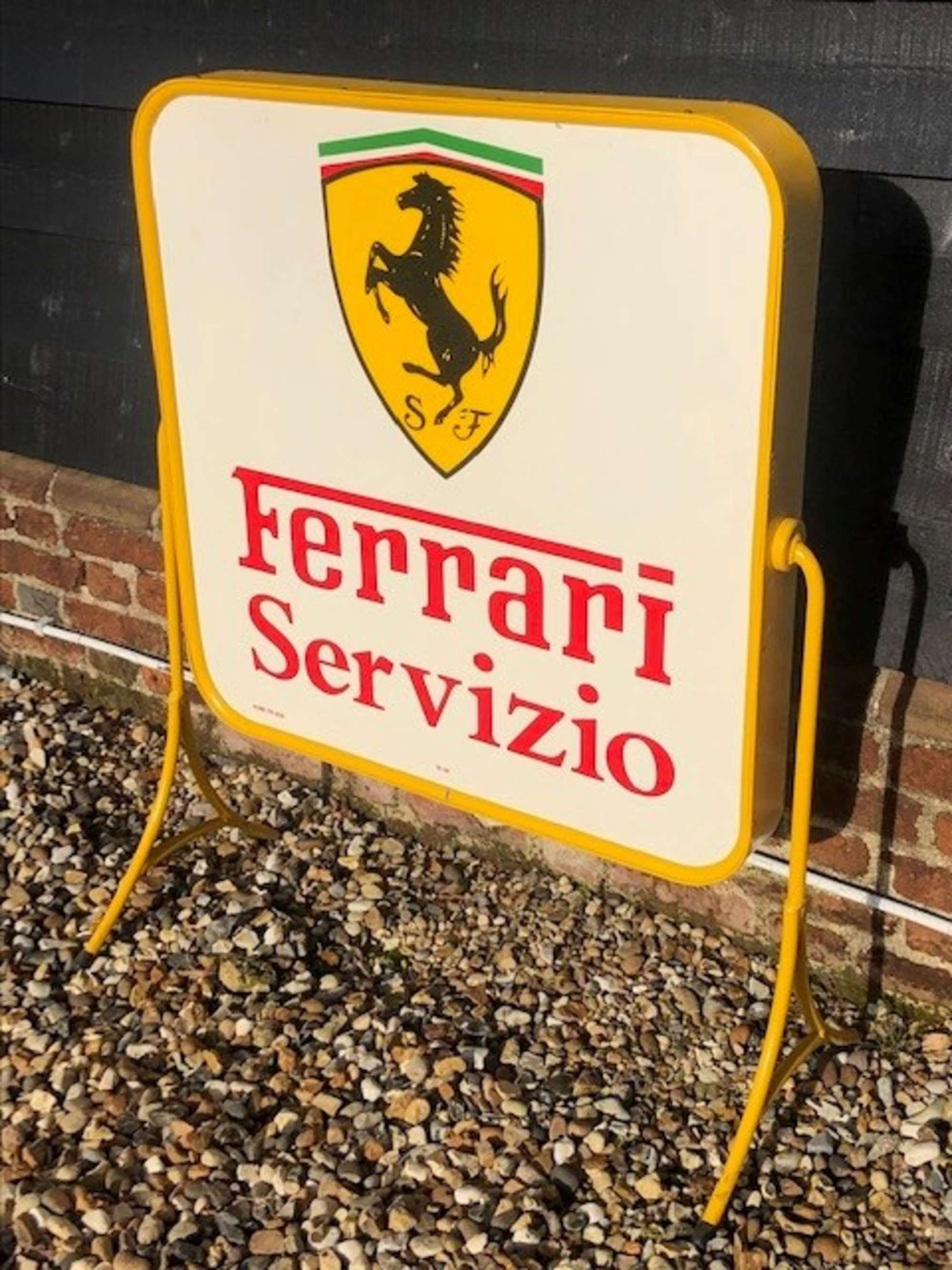 A Superb Ferrari Shell Double-Sided Freestanding Service Sig-Sold