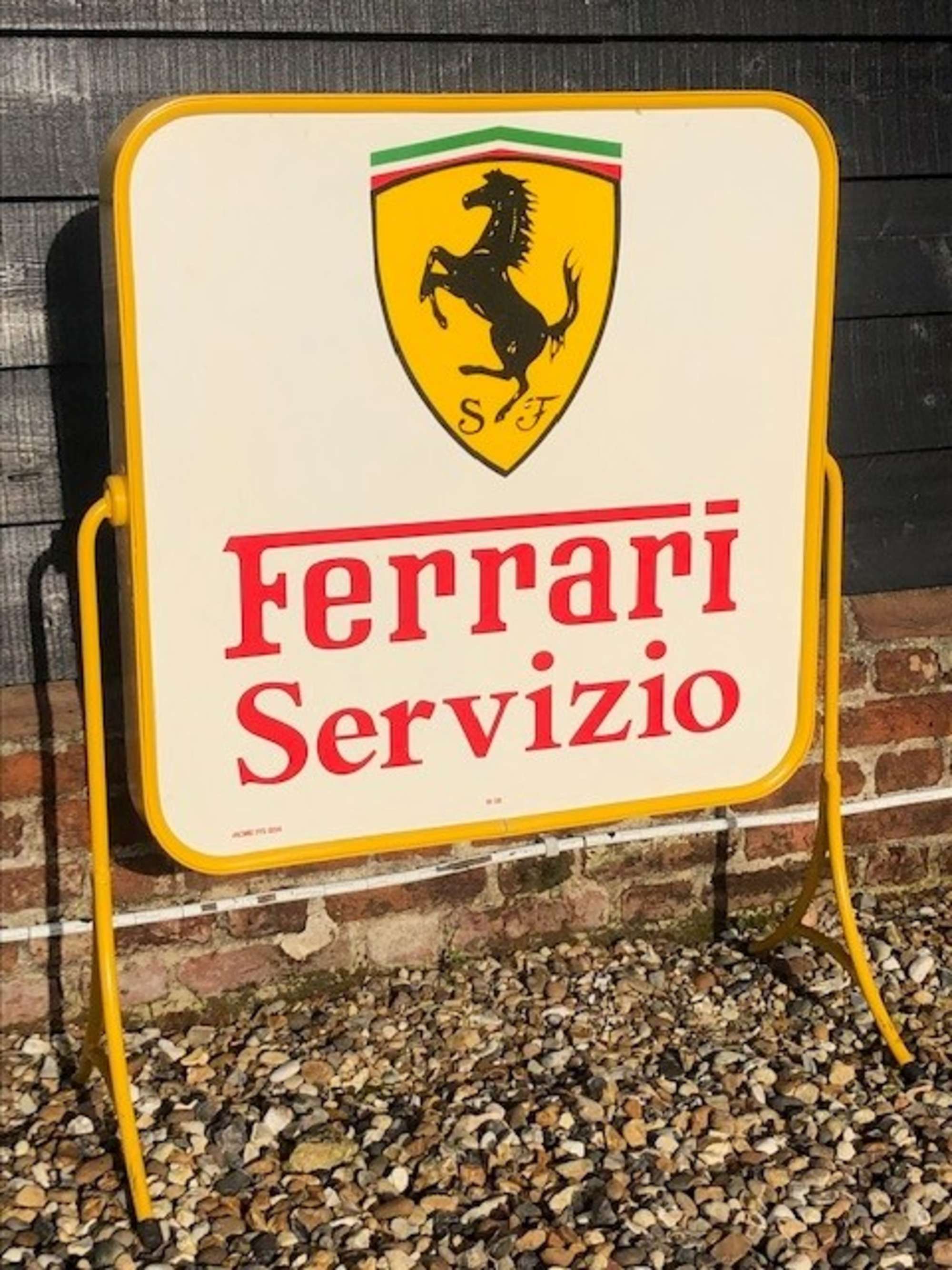 A Superb Ferrari Shell Double-Sided Freestanding Service Sig-Sold