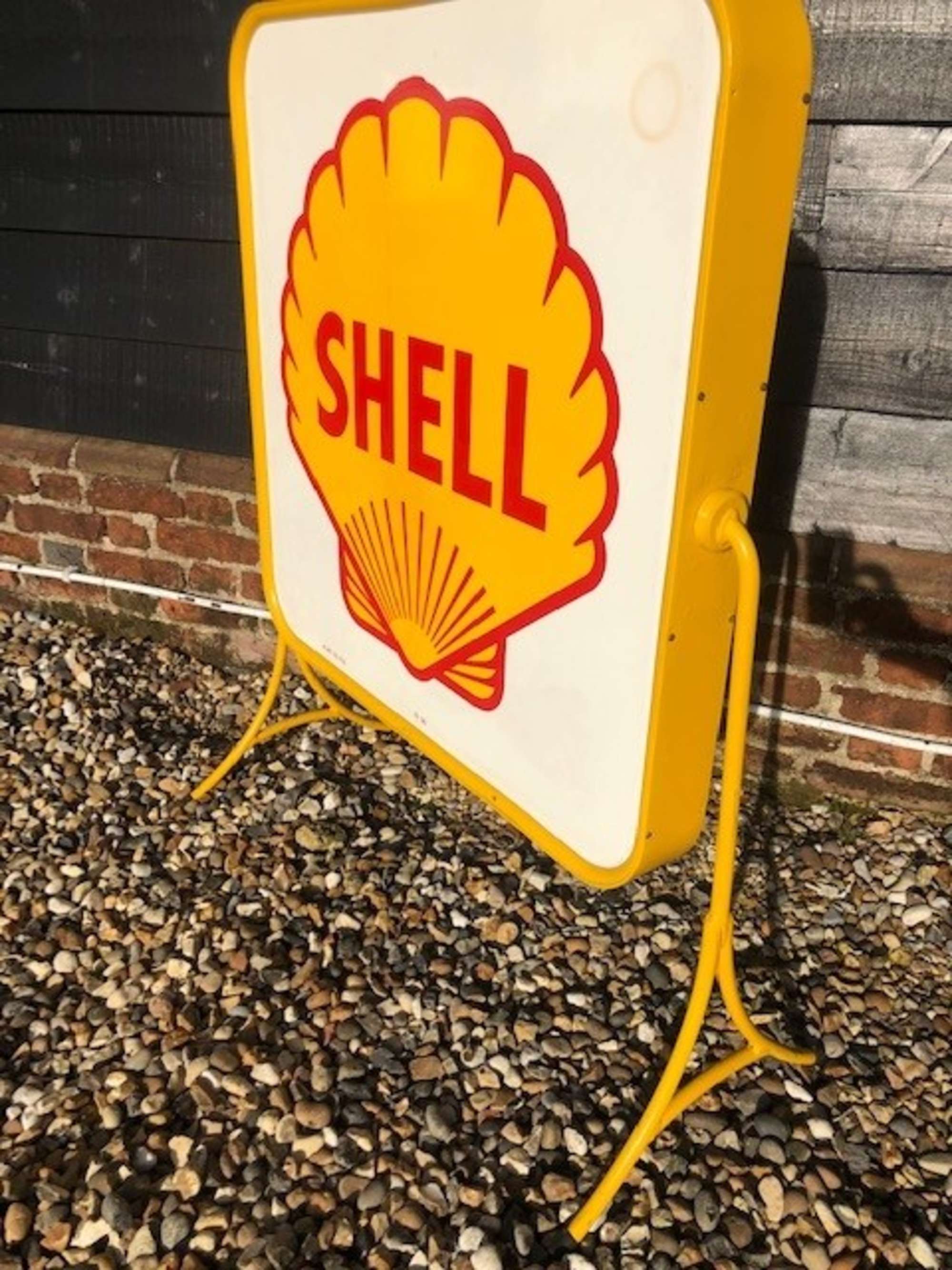 A Superb Ferrari Shell Double-Sided Freestanding Service Sig-Sold