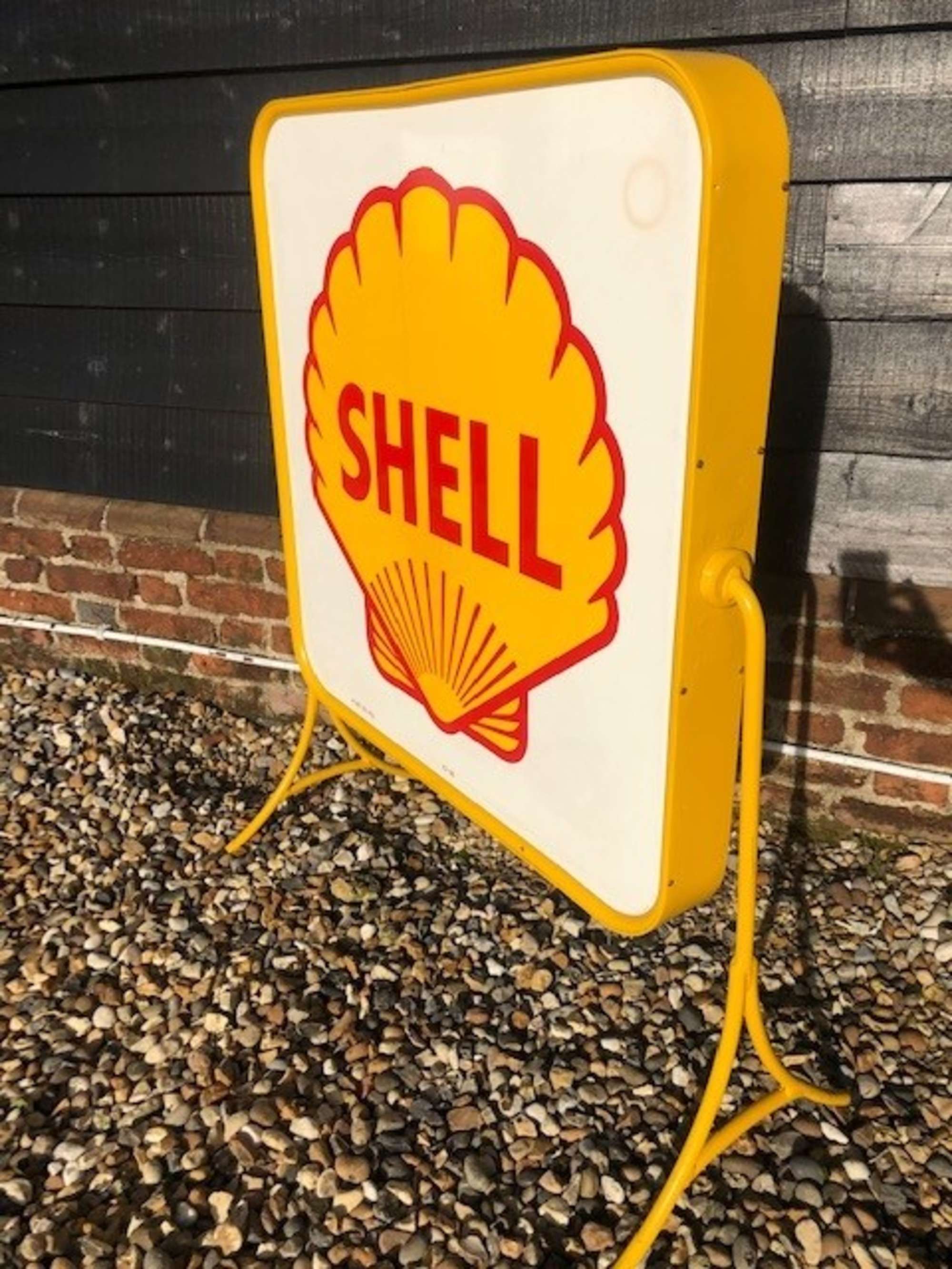 A Superb Ferrari Shell Double-Sided Freestanding Service Sig-Sold