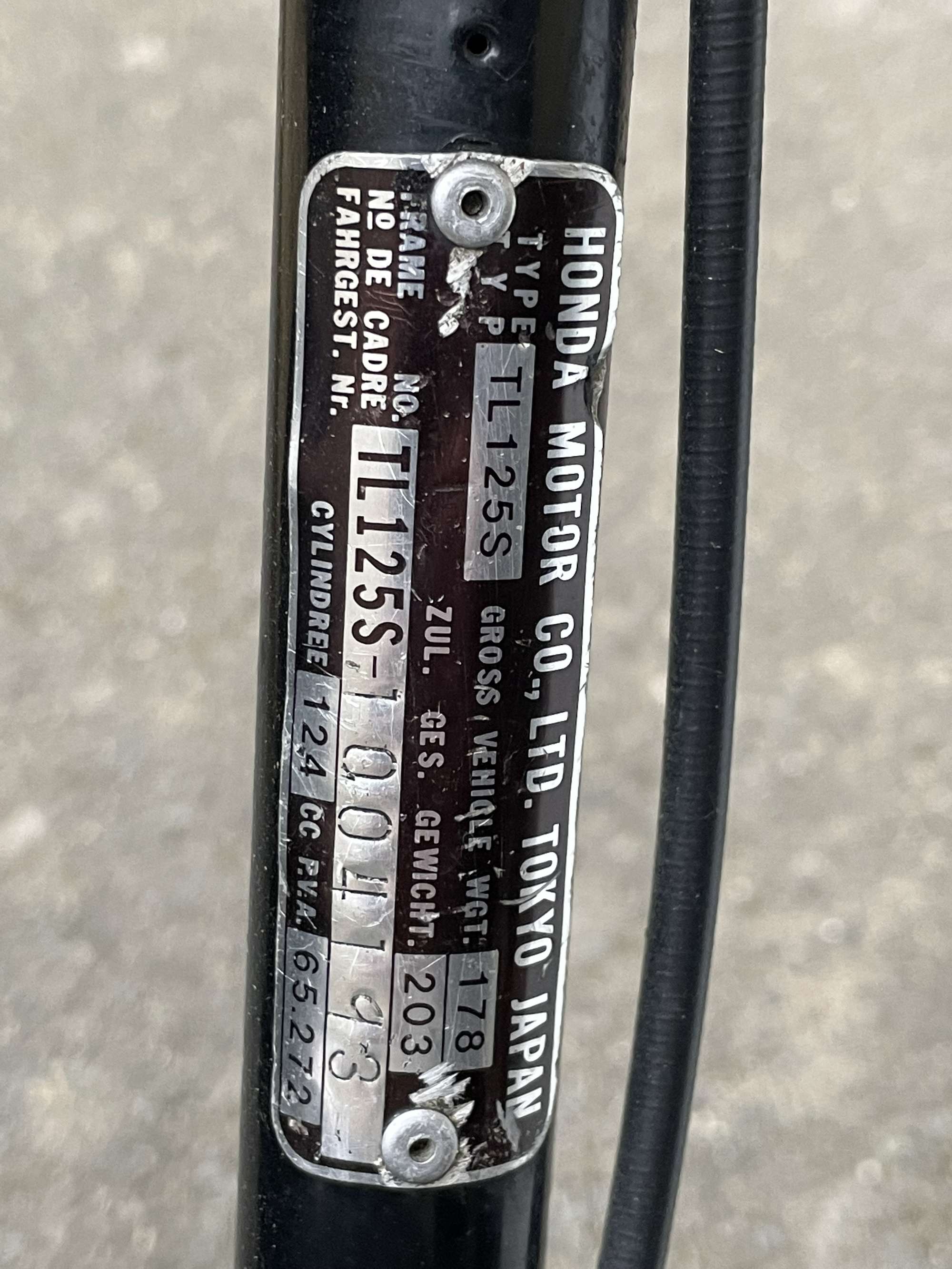 1974 Honda TL125 122cc-Sold