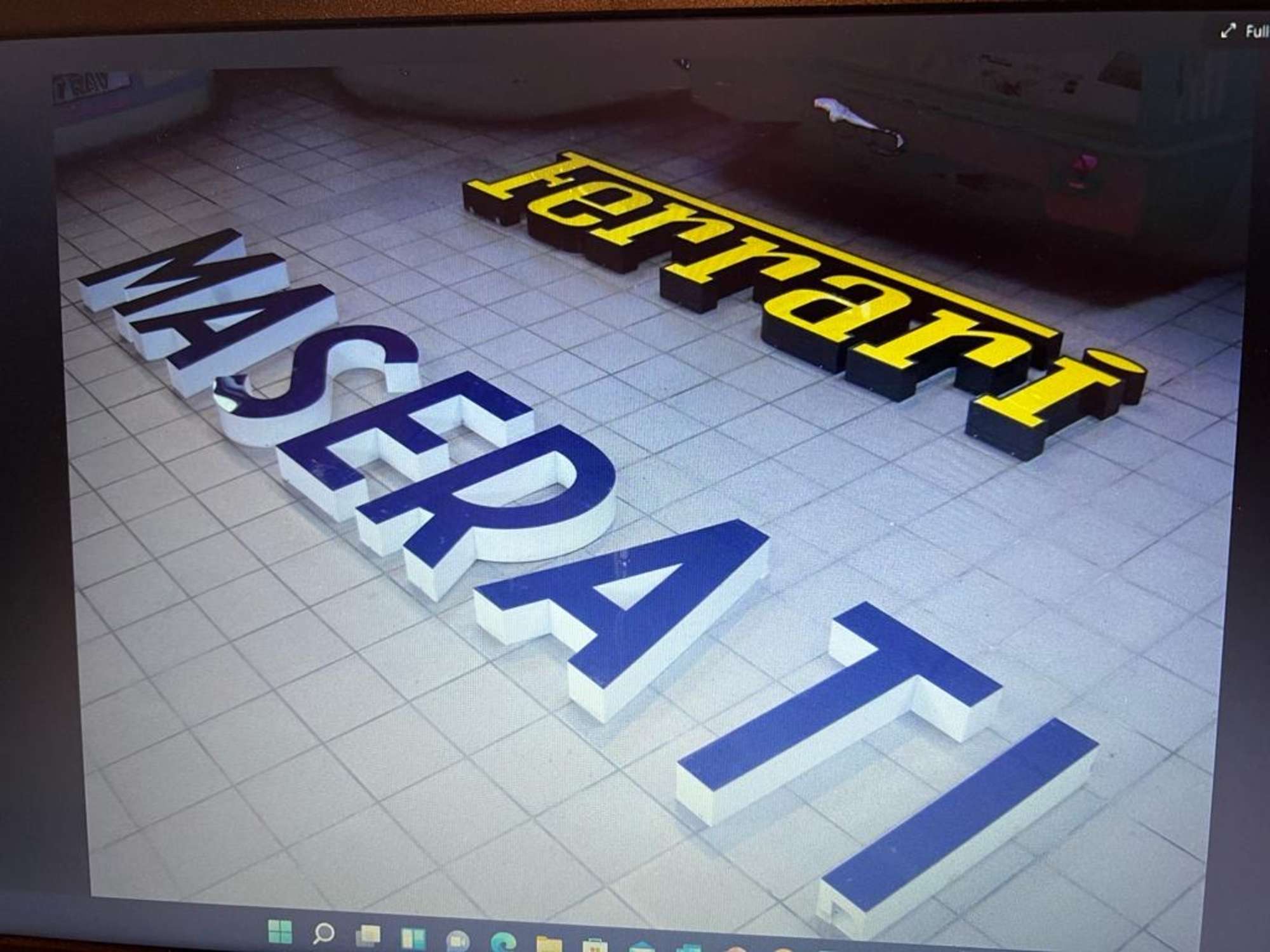 Original Substantial Maserati Dealership Illuminated Sign-Auction Lot