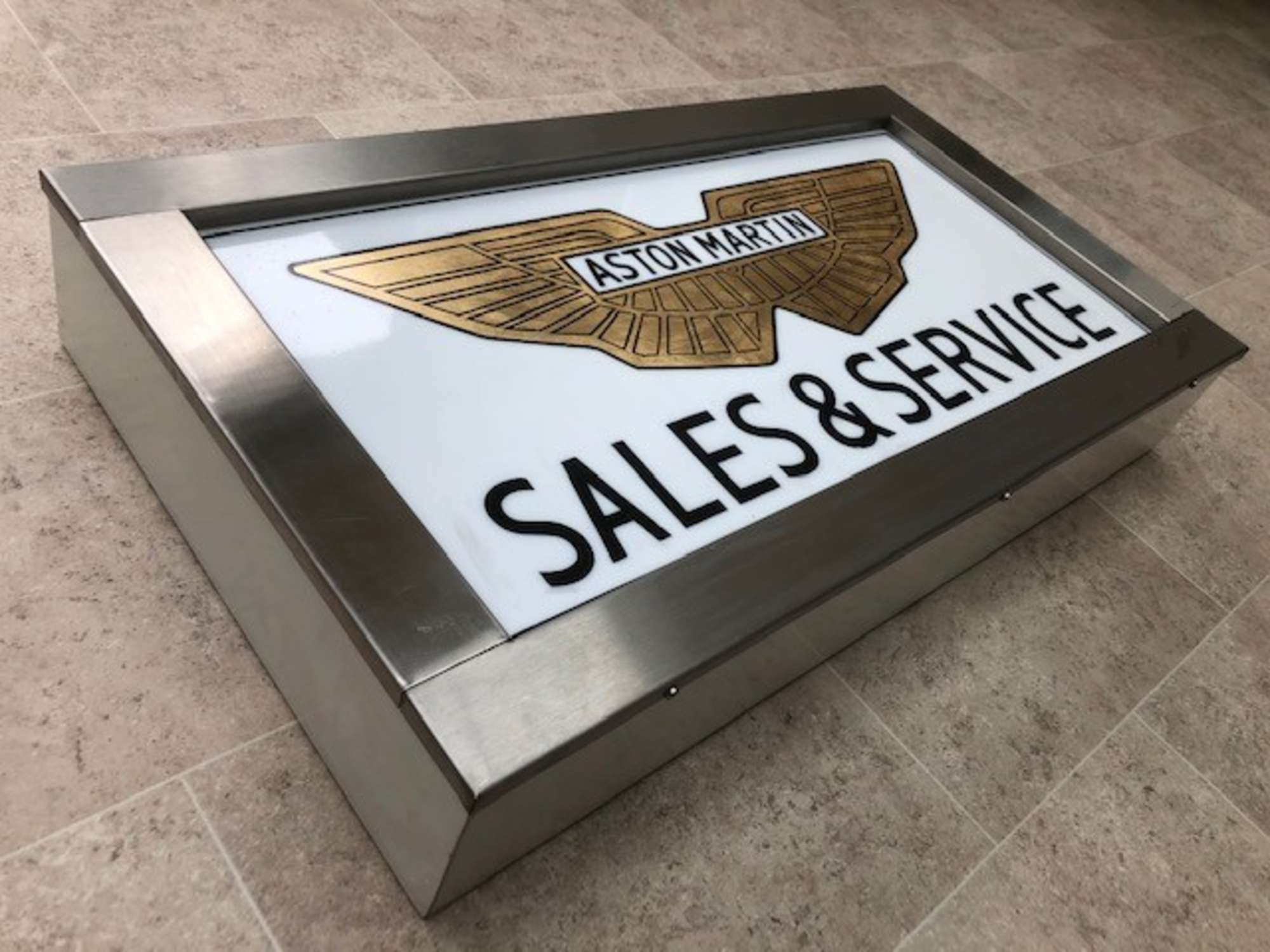 A rare sign-written Aston Martin 'Sales & Service' Dealershi-Sold