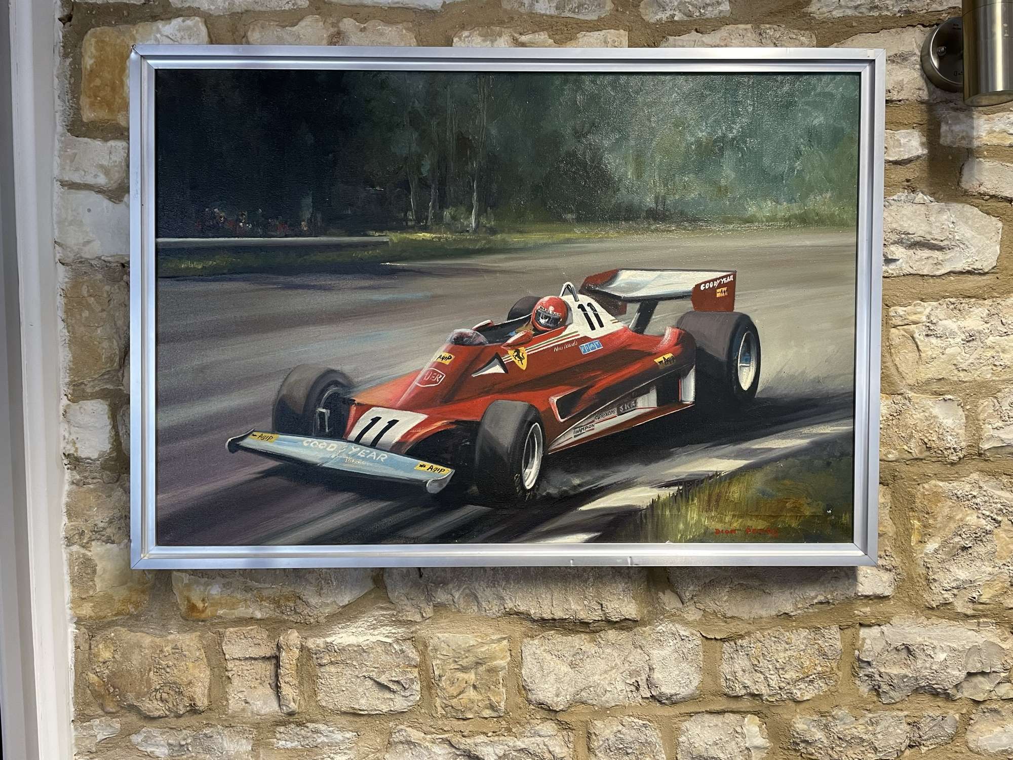Dion Pears original of Niki Lauda in the Ferrari 312-Sold