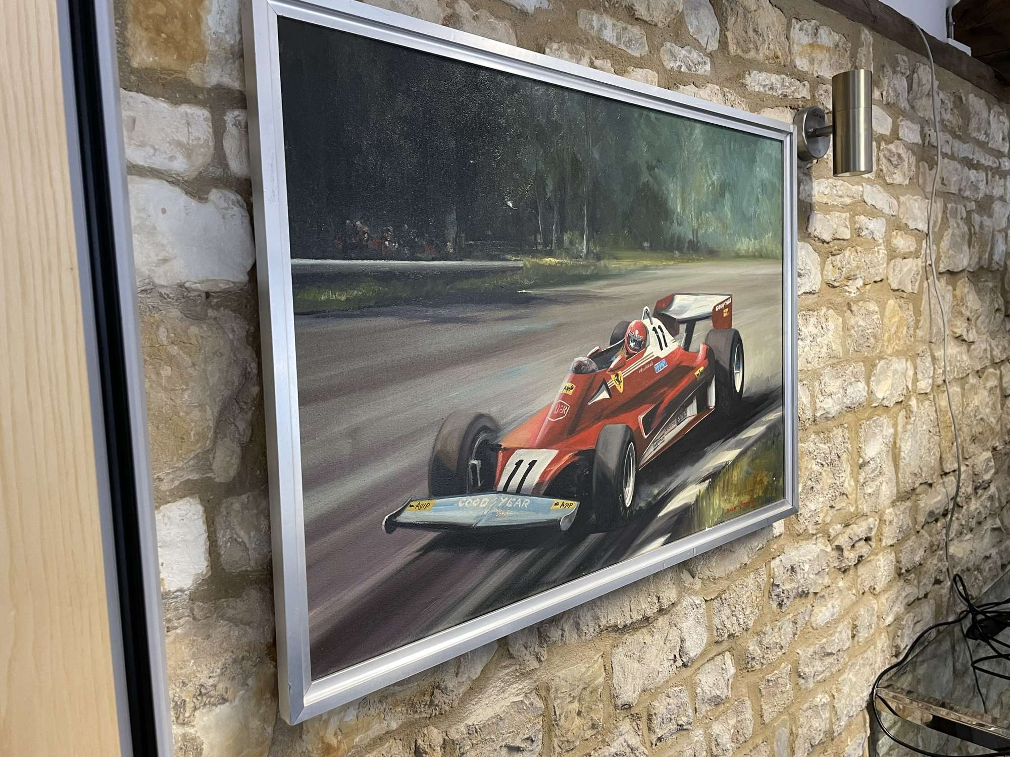 Dion Pears original of Niki Lauda in the Ferrari 312-Sold