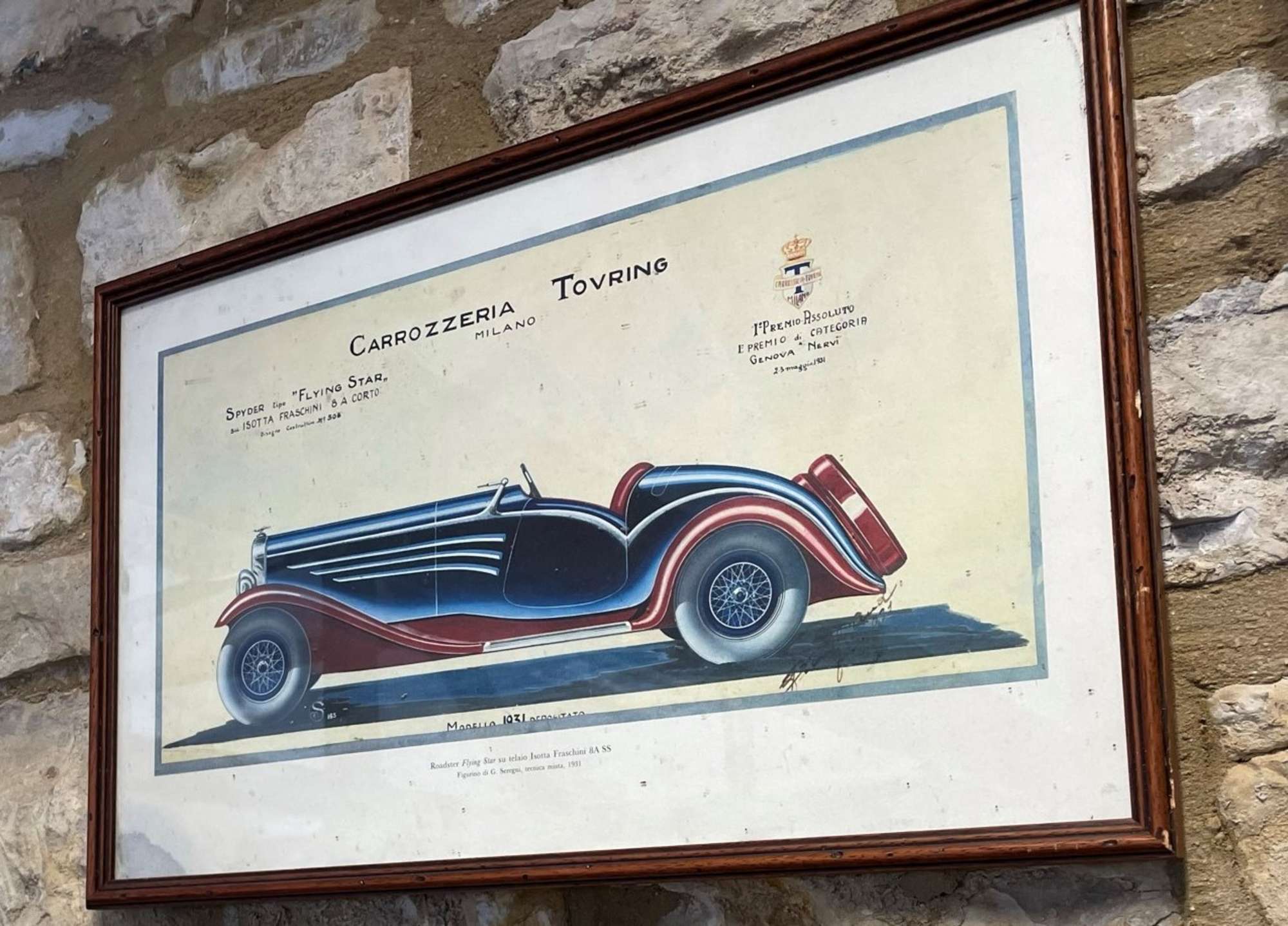 Four Framed and Glazed Carrozzeria Touring Design Studies  -Auction Lot