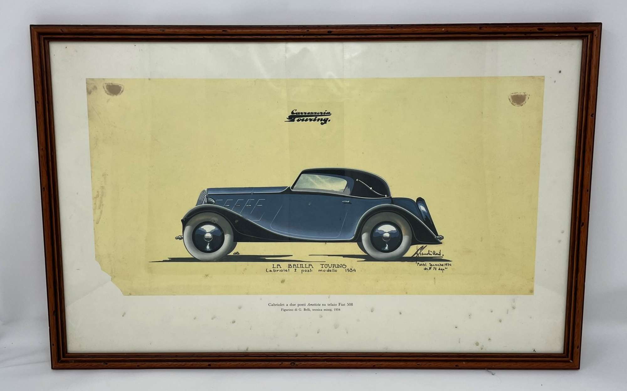 Four Framed and Glazed Carrozzeria Touring Design Studies  -Auction Lot