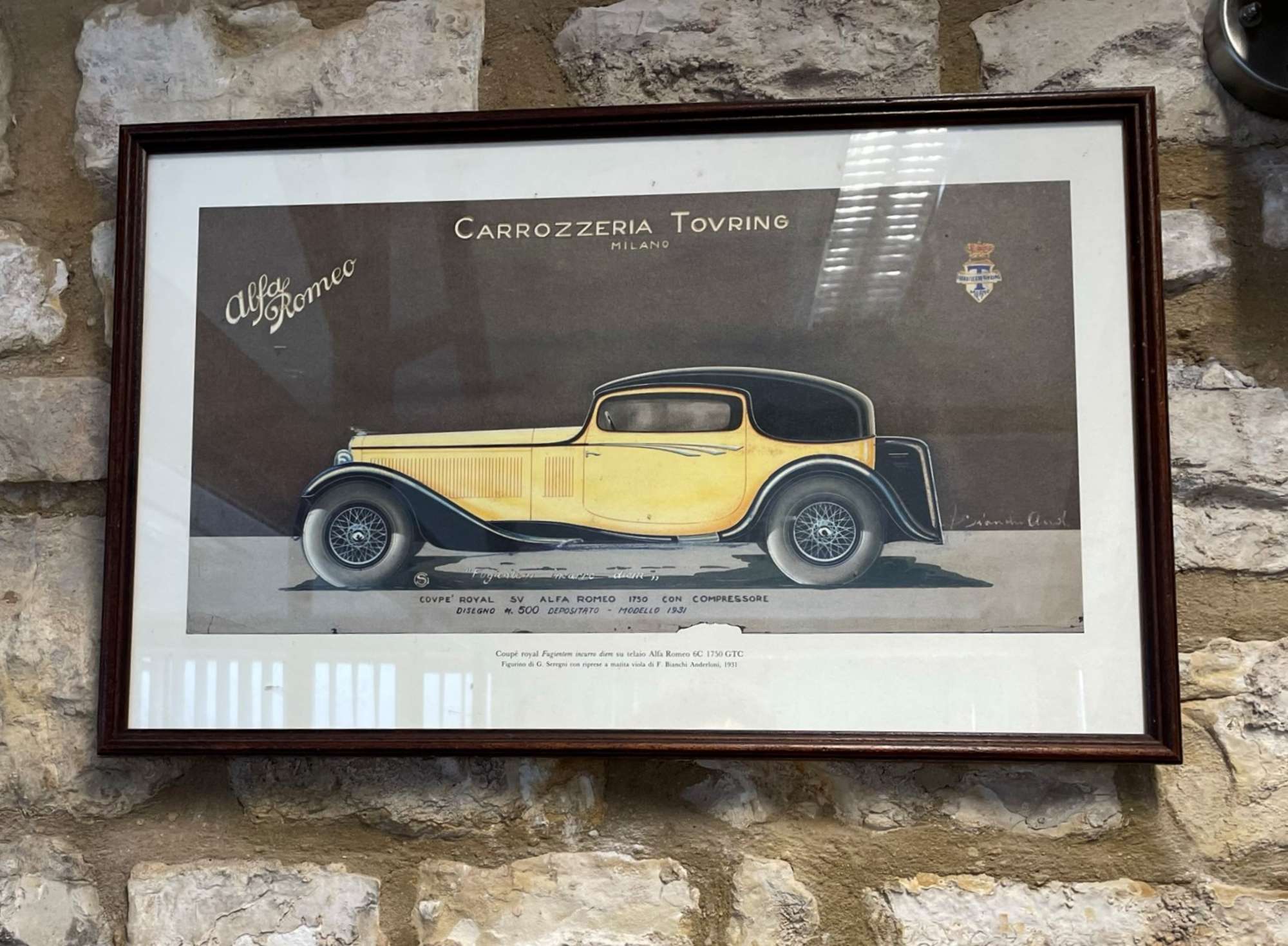 Four Framed and Glazed Carrozzeria Touring Design Studies  -Auction Lot