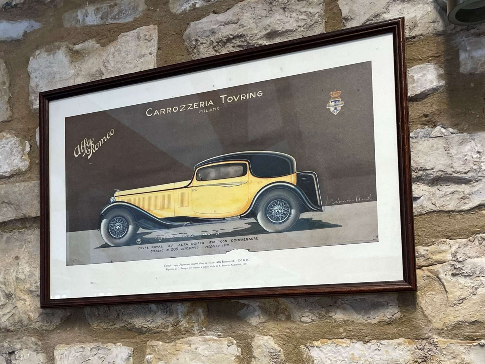 Four Framed and Glazed Carrozzeria Touring Design Studies  -Auction Lot