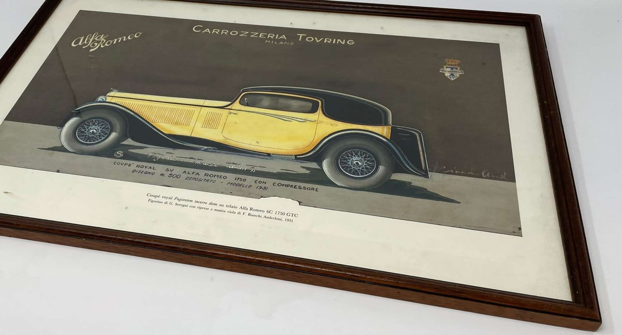 Four Framed and Glazed Carrozzeria Touring Design Studies  -Auction Lot