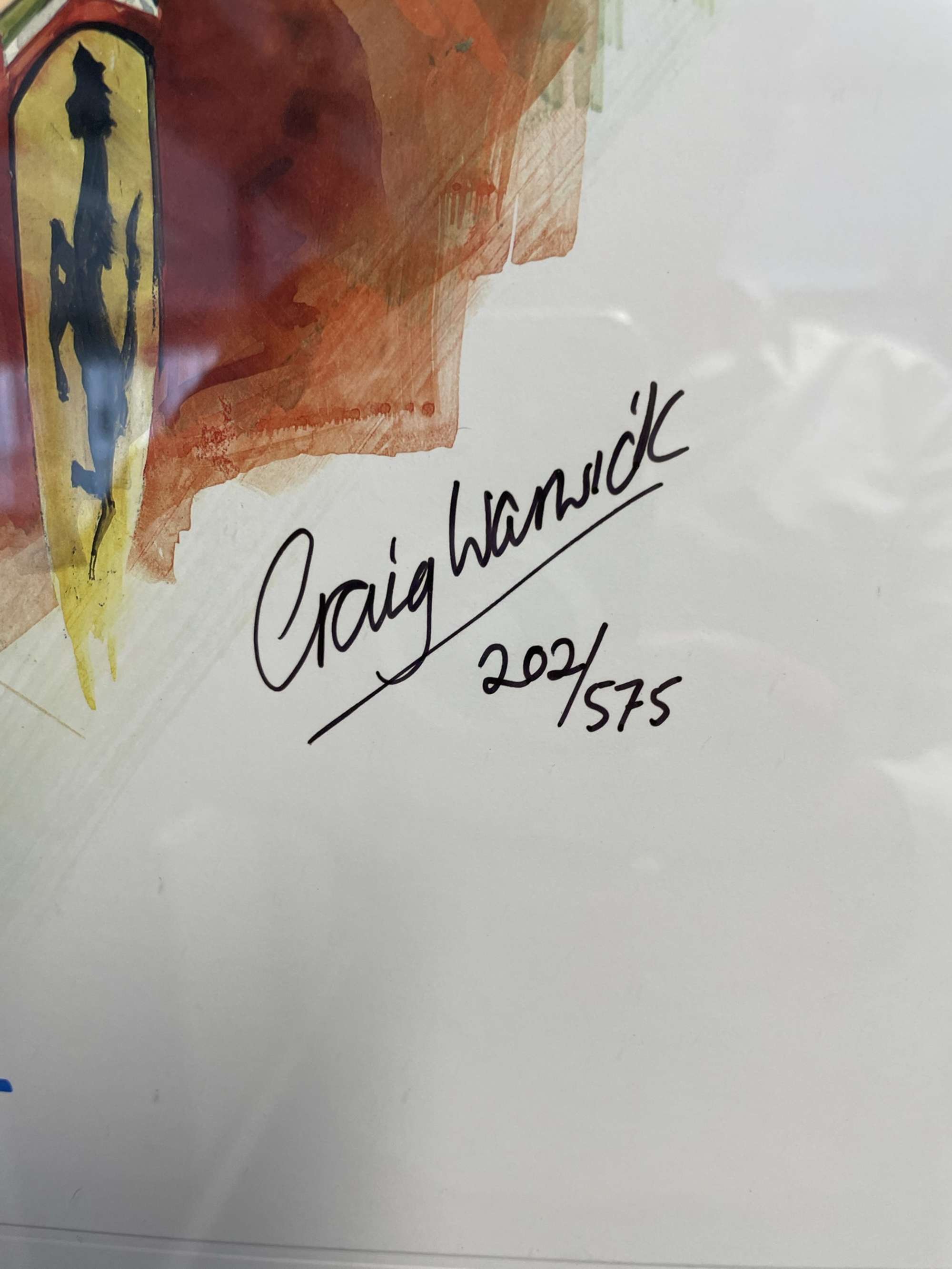 Jean Alesi Framed and Signed Collage Print by Craig Warwick-Auction Lot