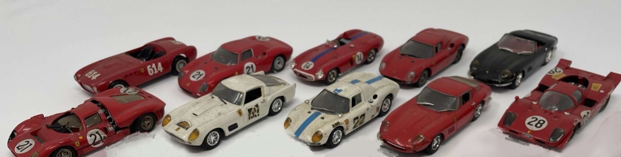Ten 1/43rd Scale Ferrari Models from the 1950s, 60s and 70s-Sold