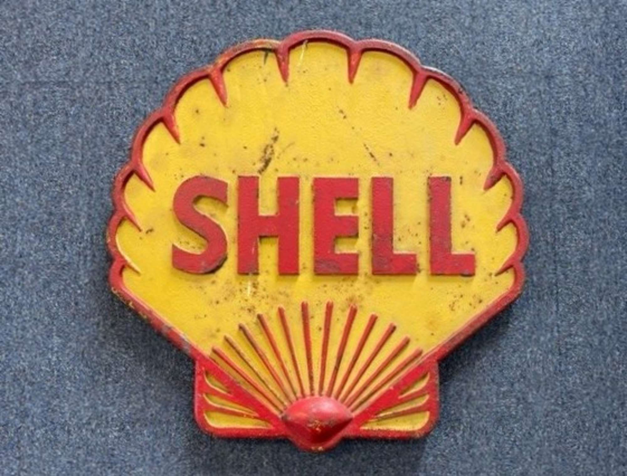 Substantial Cast Iron Shell Sign -Auction Lot