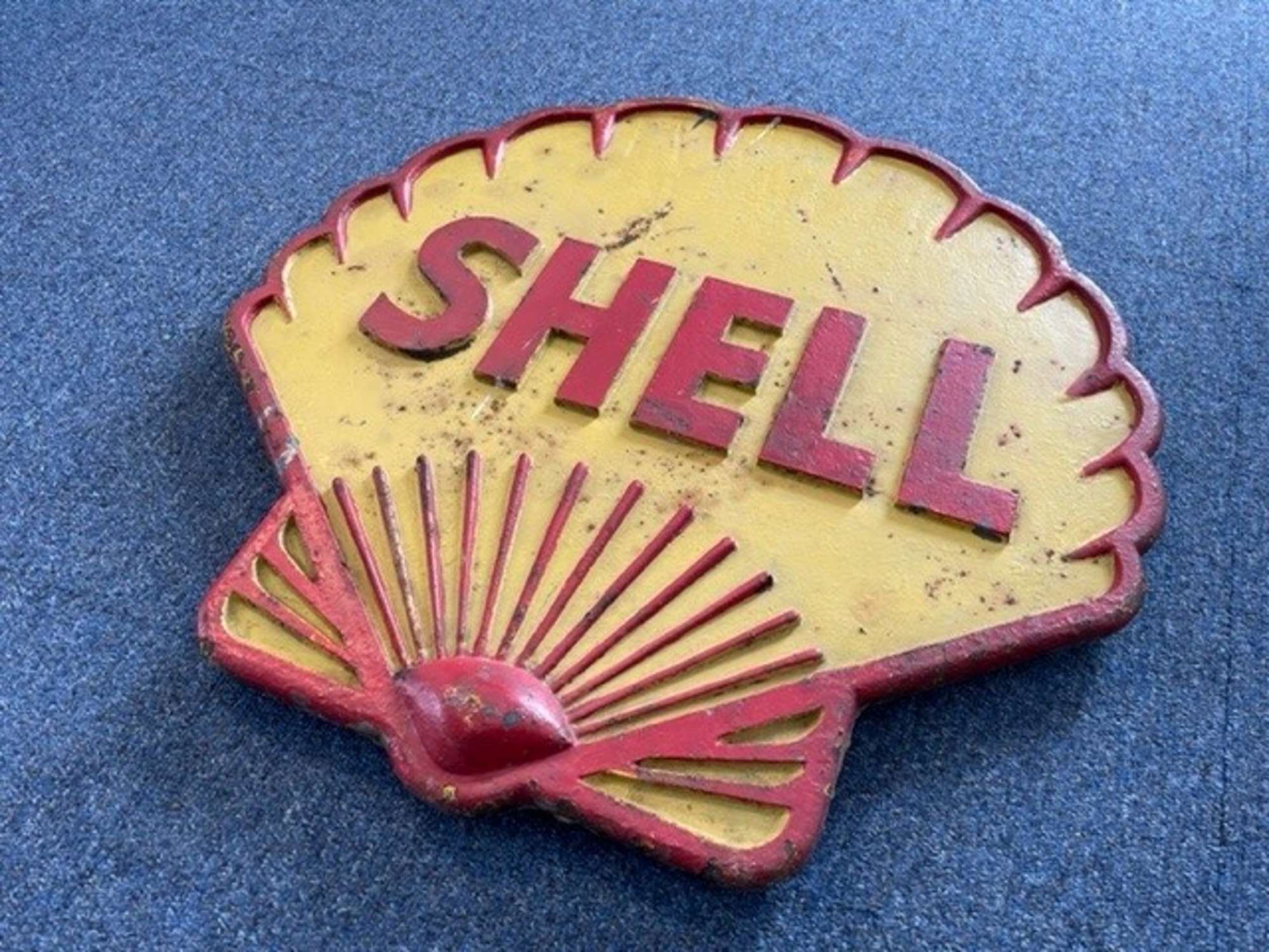 Substantial Cast Iron Shell Sign -Auction Lot