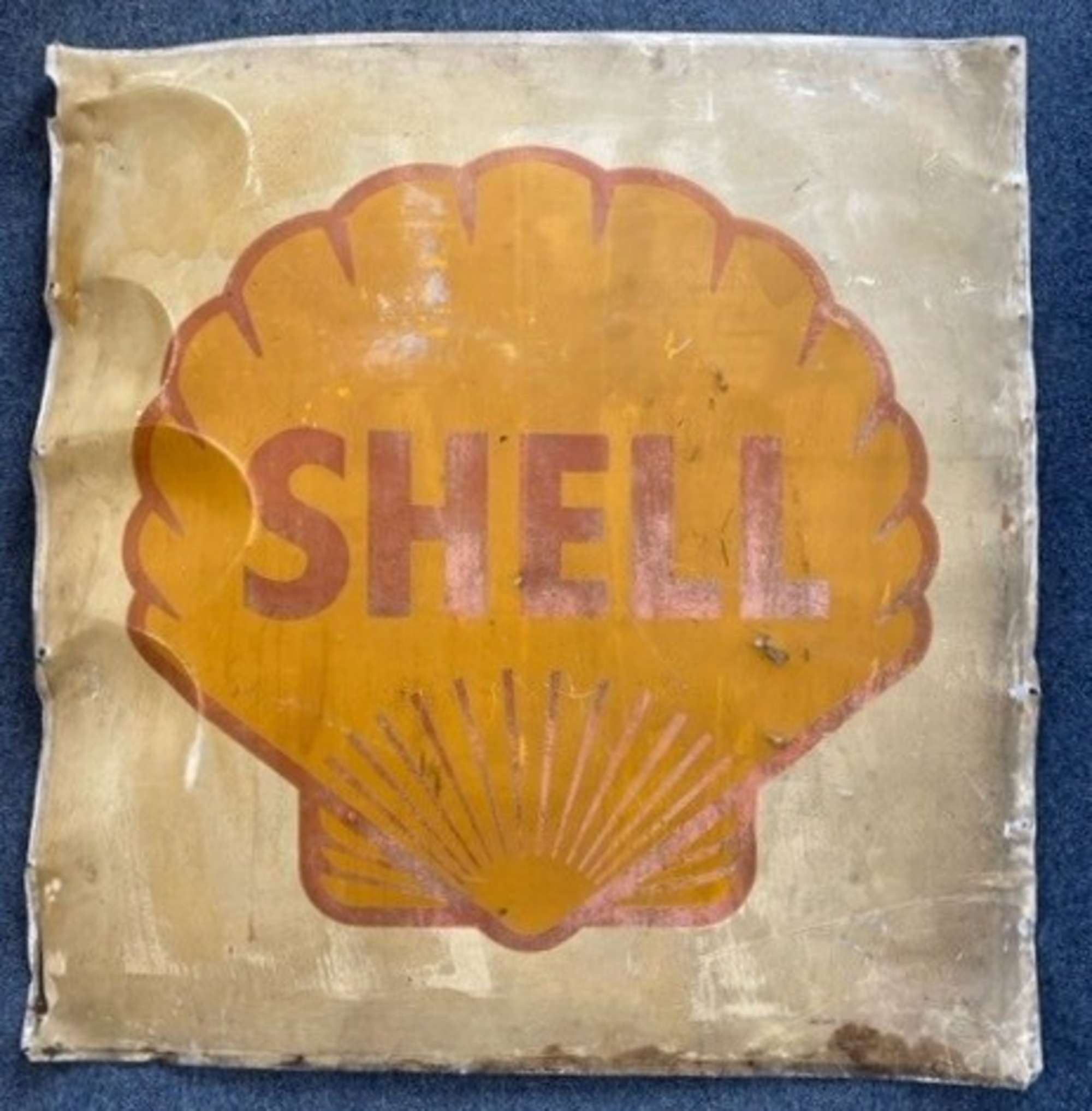 Large Metal Painted Shell Sign-Sold