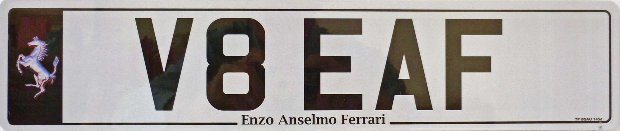 Registration Number V8 EAF -Auction Lot