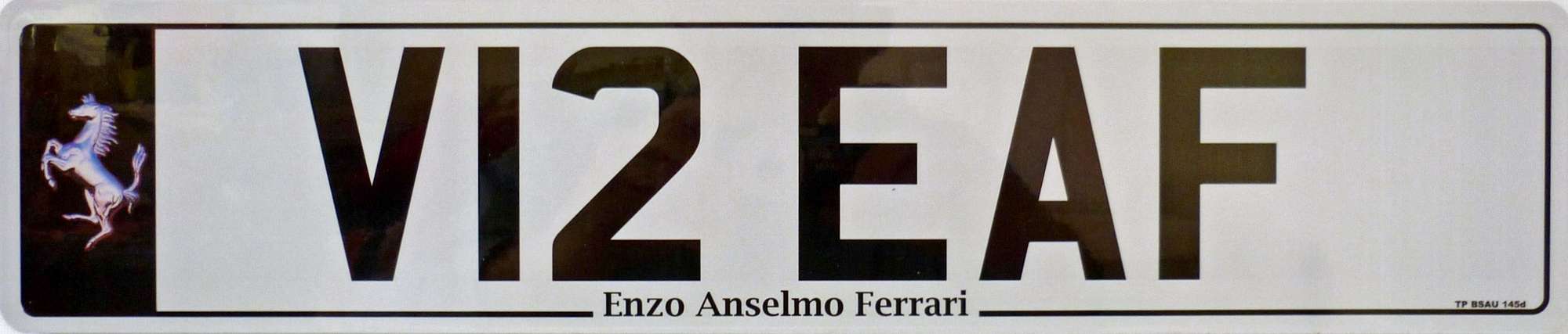 Registration Number V12 EAF-Auction Lot