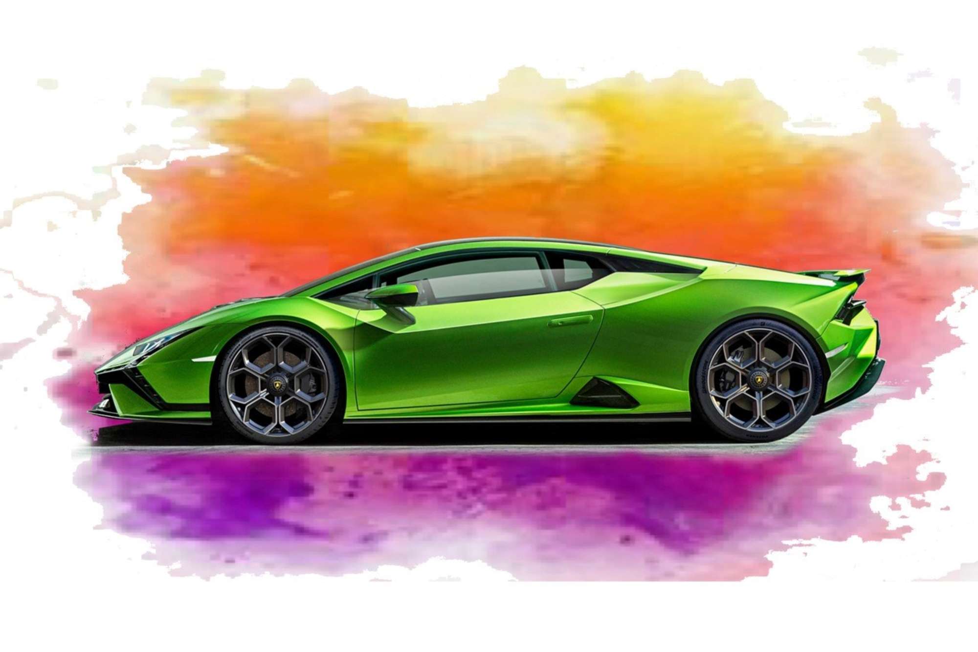 Lamborghini Huracan Framed Watercolour by Phillip Dutton-Whi-Auction Lot