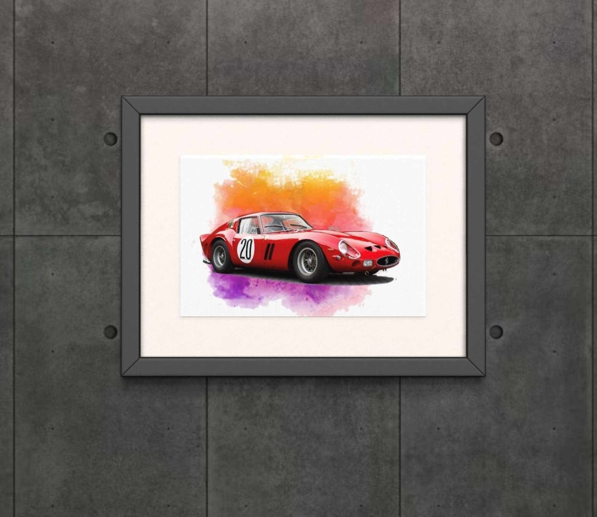 Ferrari 250 GTO Watercolour -Sold