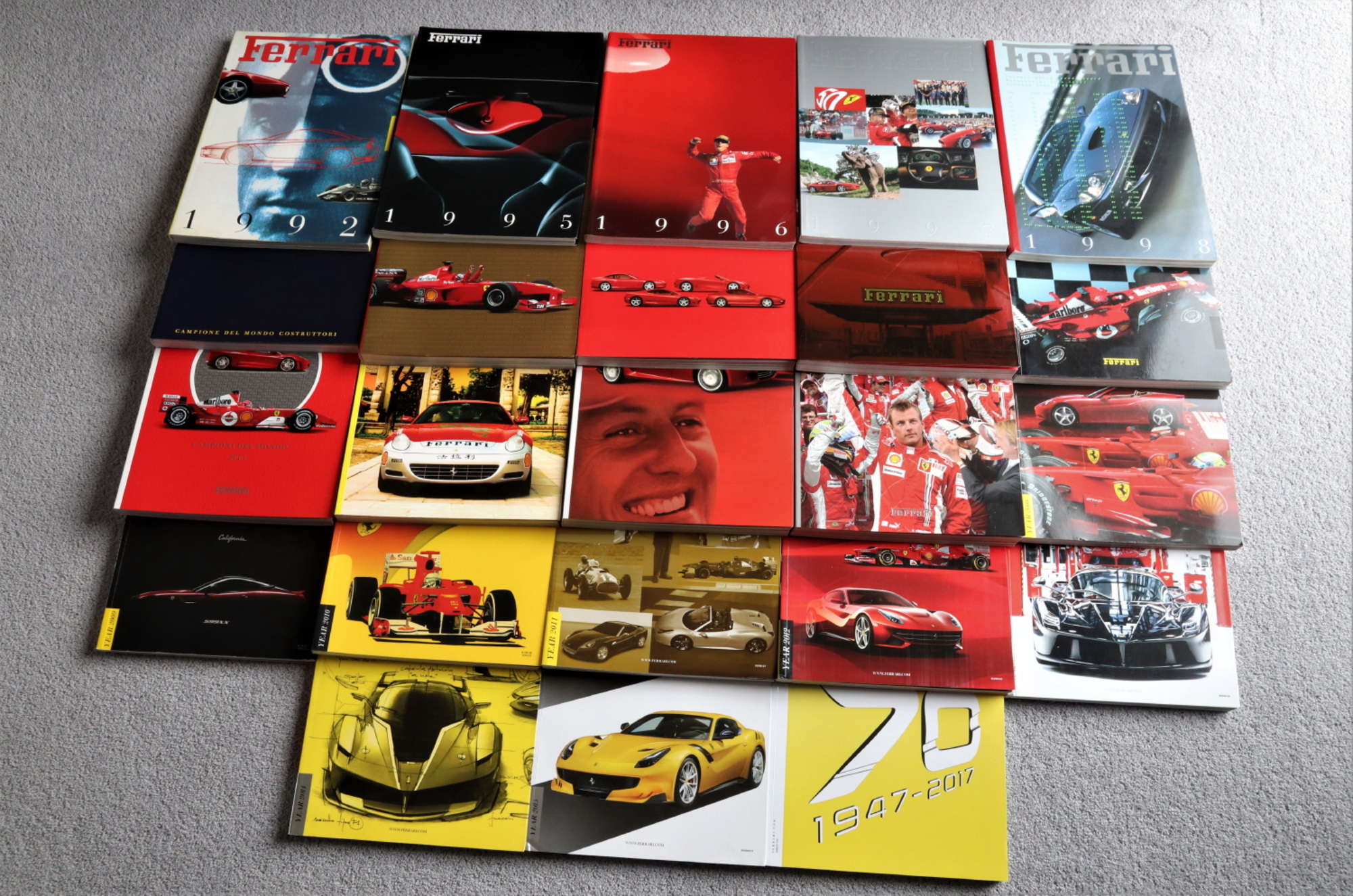 Assorted copies of Ferrari Yearbooks-Sold