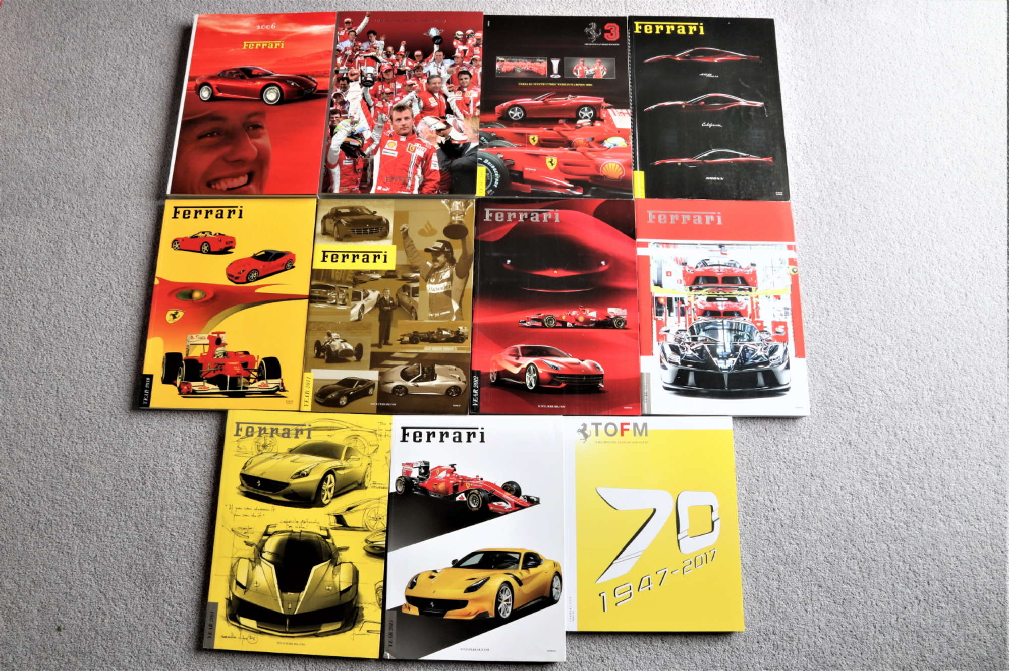 Assorted copies of Ferrari Yearbooks-Sold