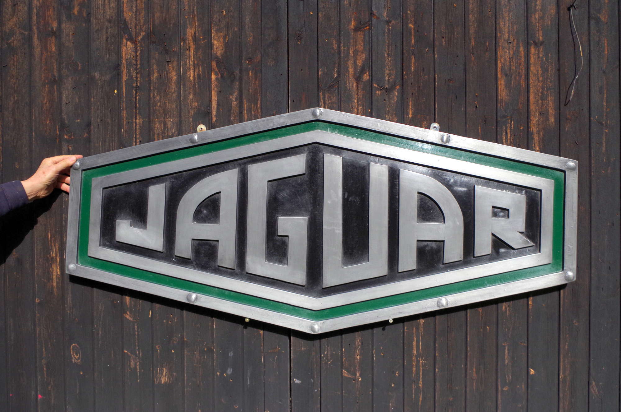 Cold Cast Aluminium Jaguar D-Type Sign-Sold