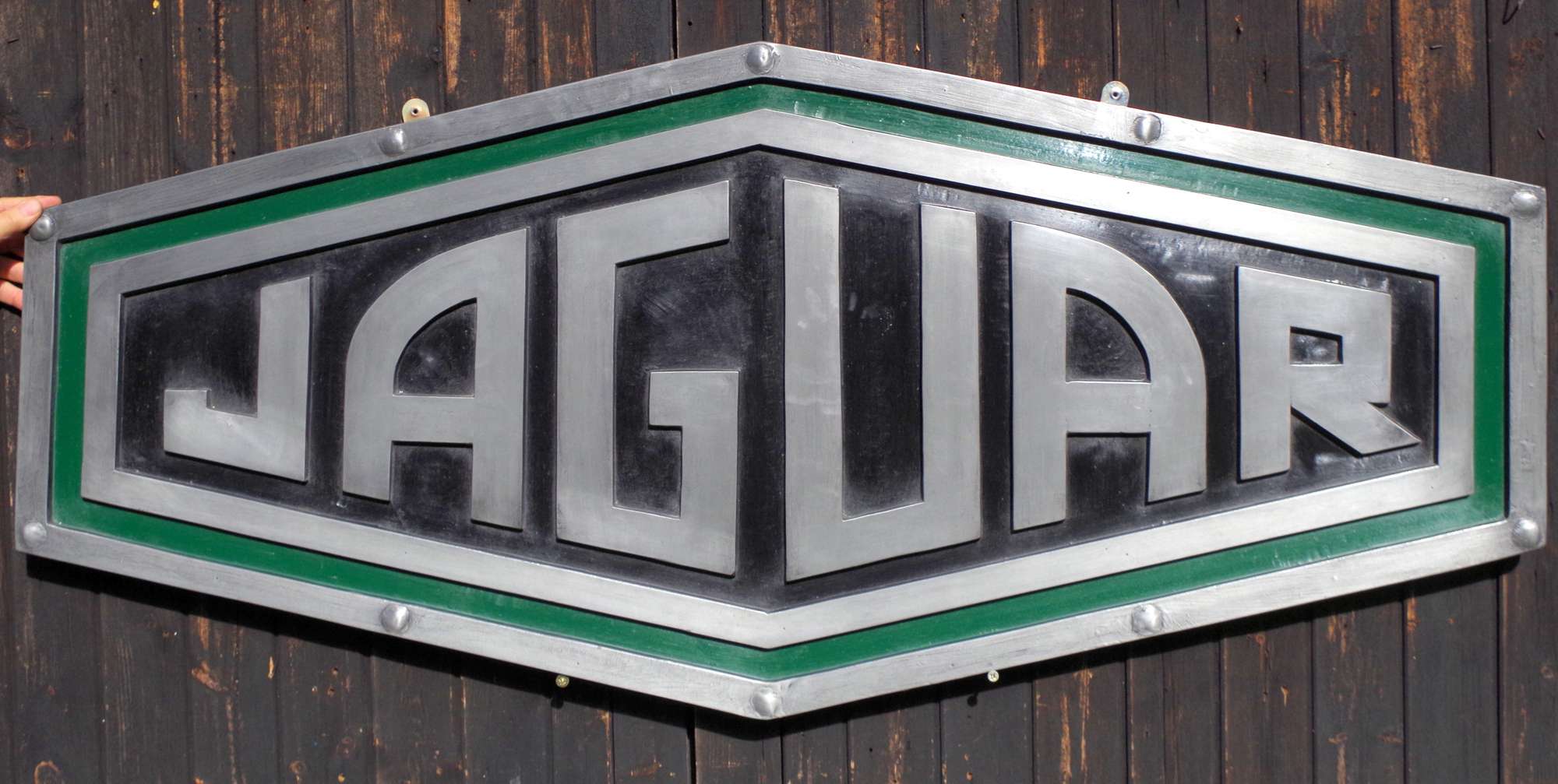 Cold Cast Aluminium Jaguar D-Type Sign-Sold