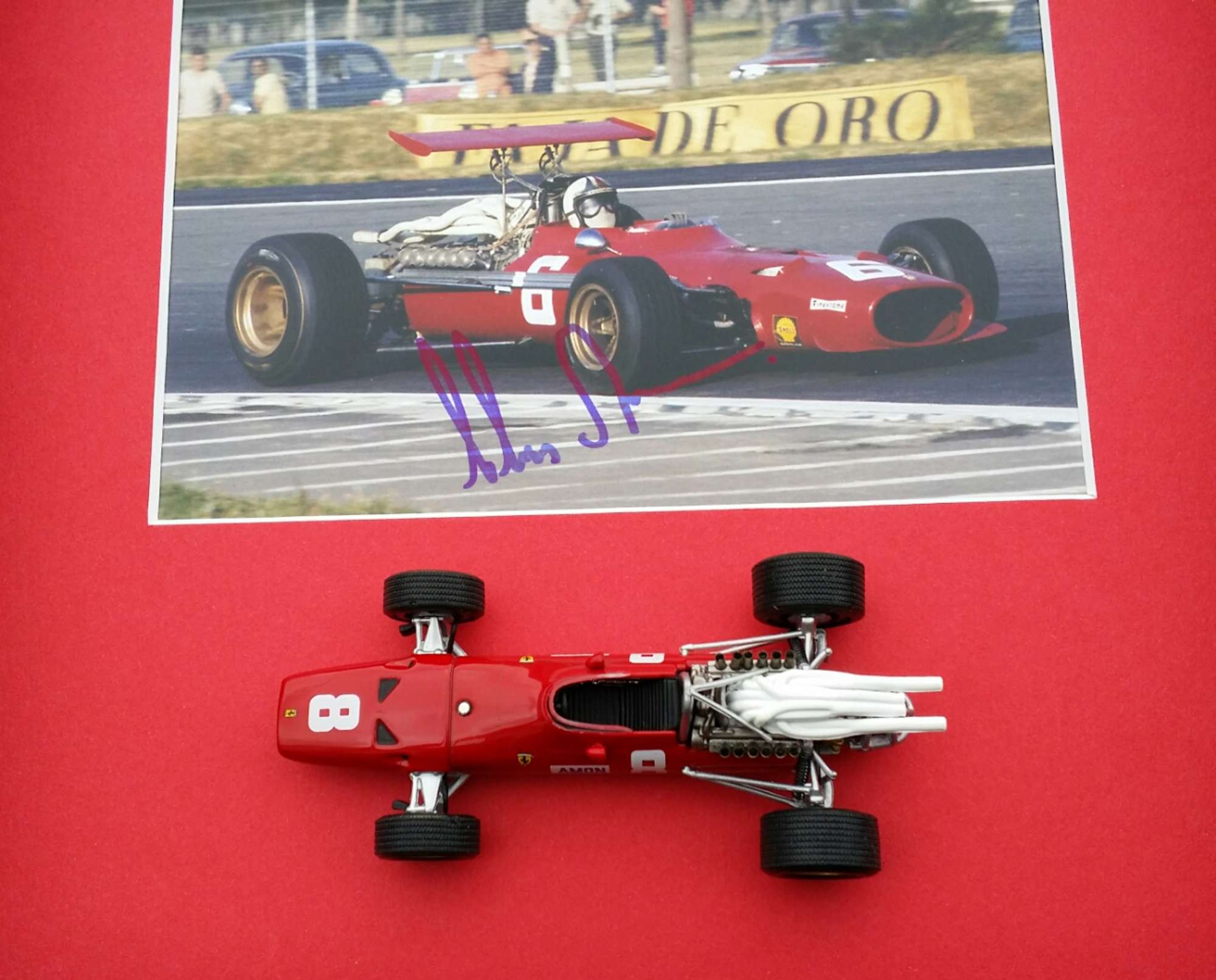 Chris Amon Diorama with 1/43rd 1967 F312-Sold