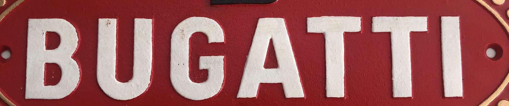 Compact Bugatti Cast and Hand Painted Wall Sign-Sold