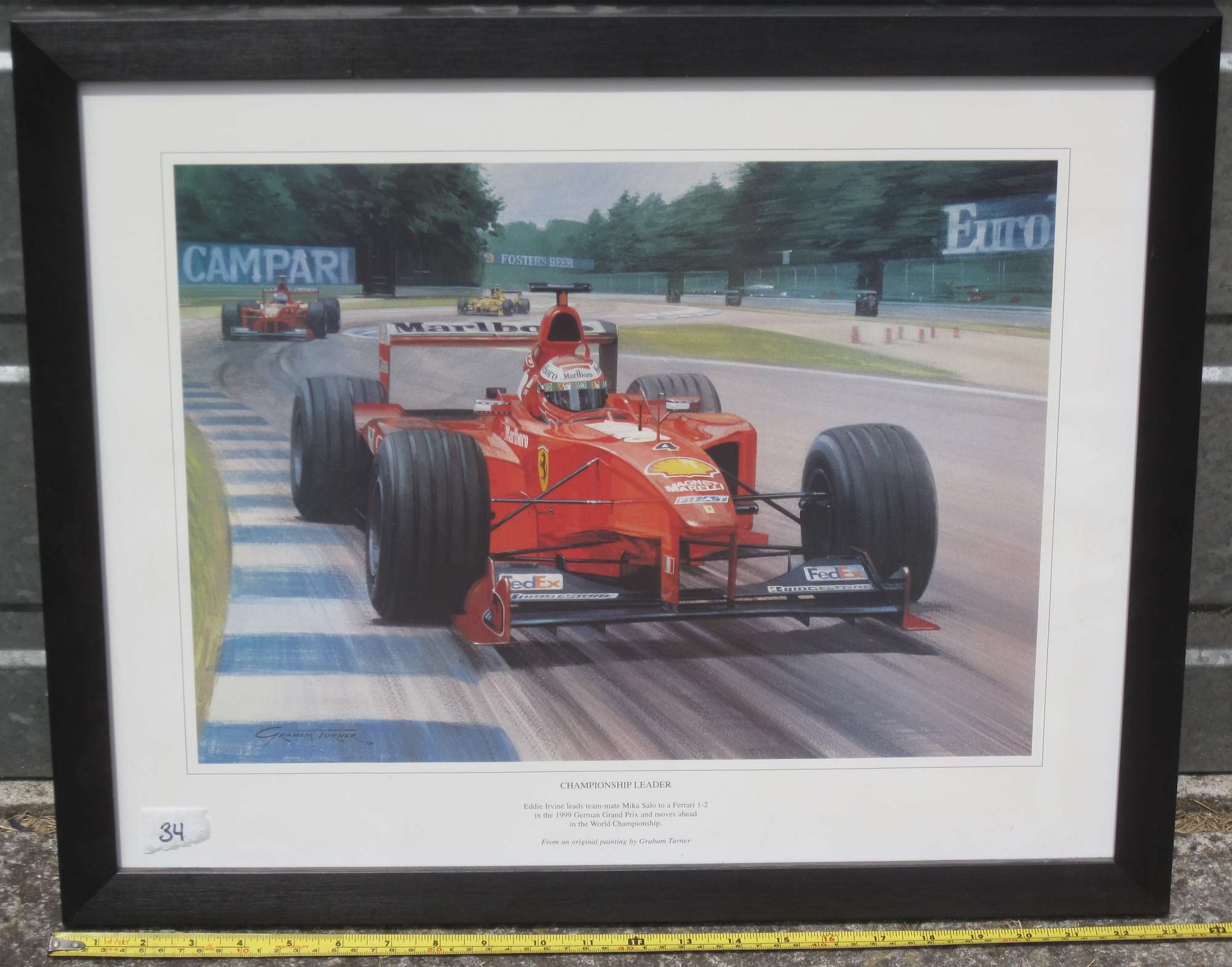 A Pair of Graham Turner Limited Edition Framed Ferrari Print-Sold