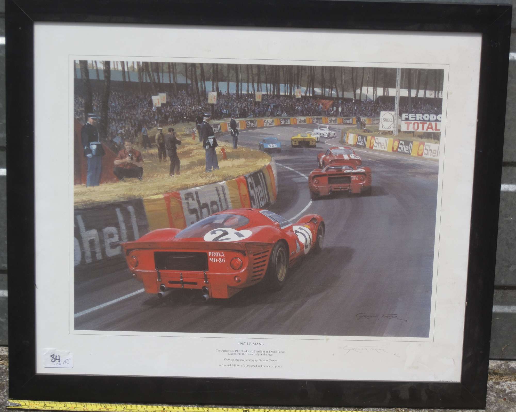 A Pair of Graham Turner Limited Edition Framed Ferrari Print-Sold