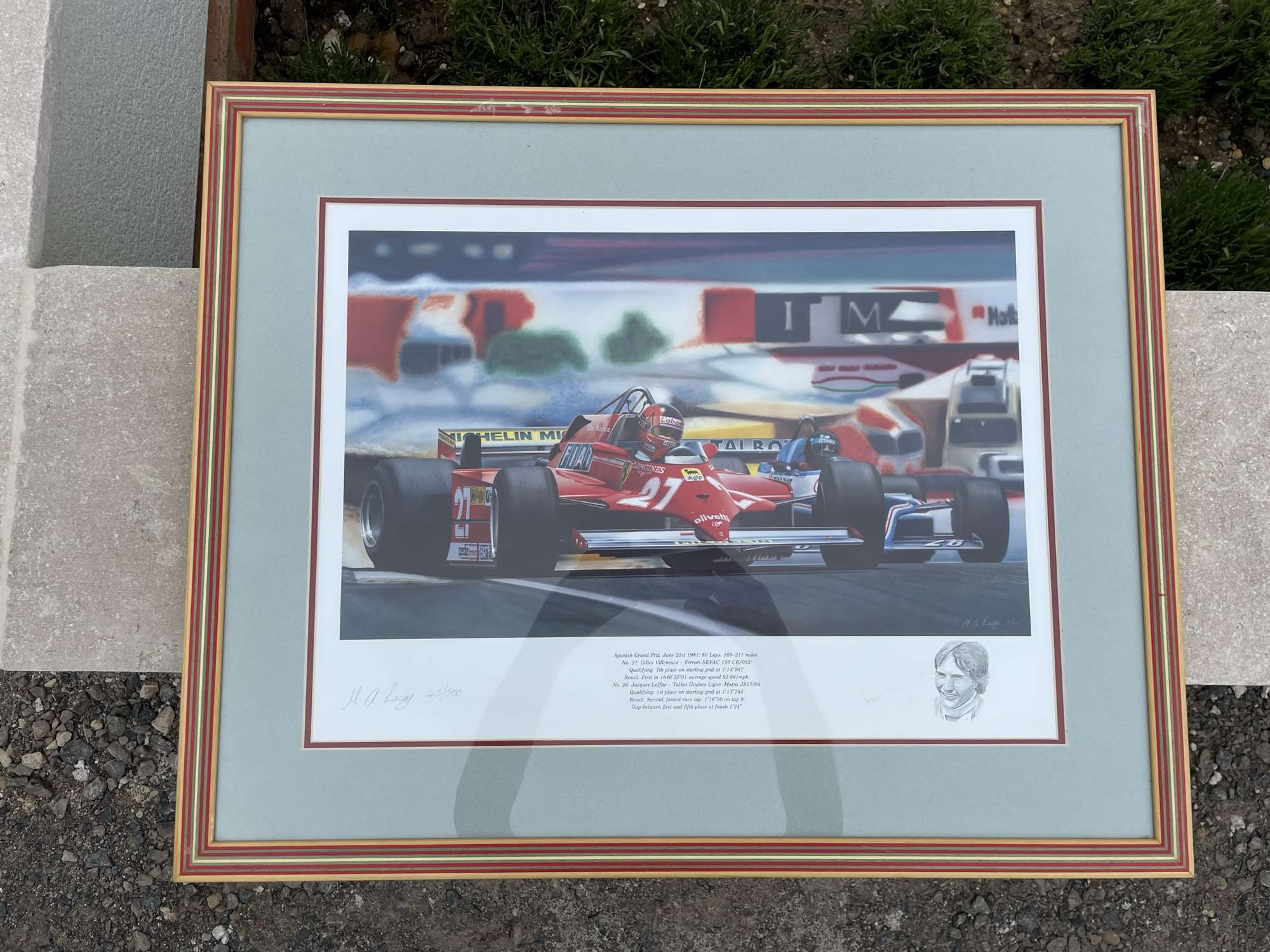 Six Assorted Racing Ferrari Prints-Sold