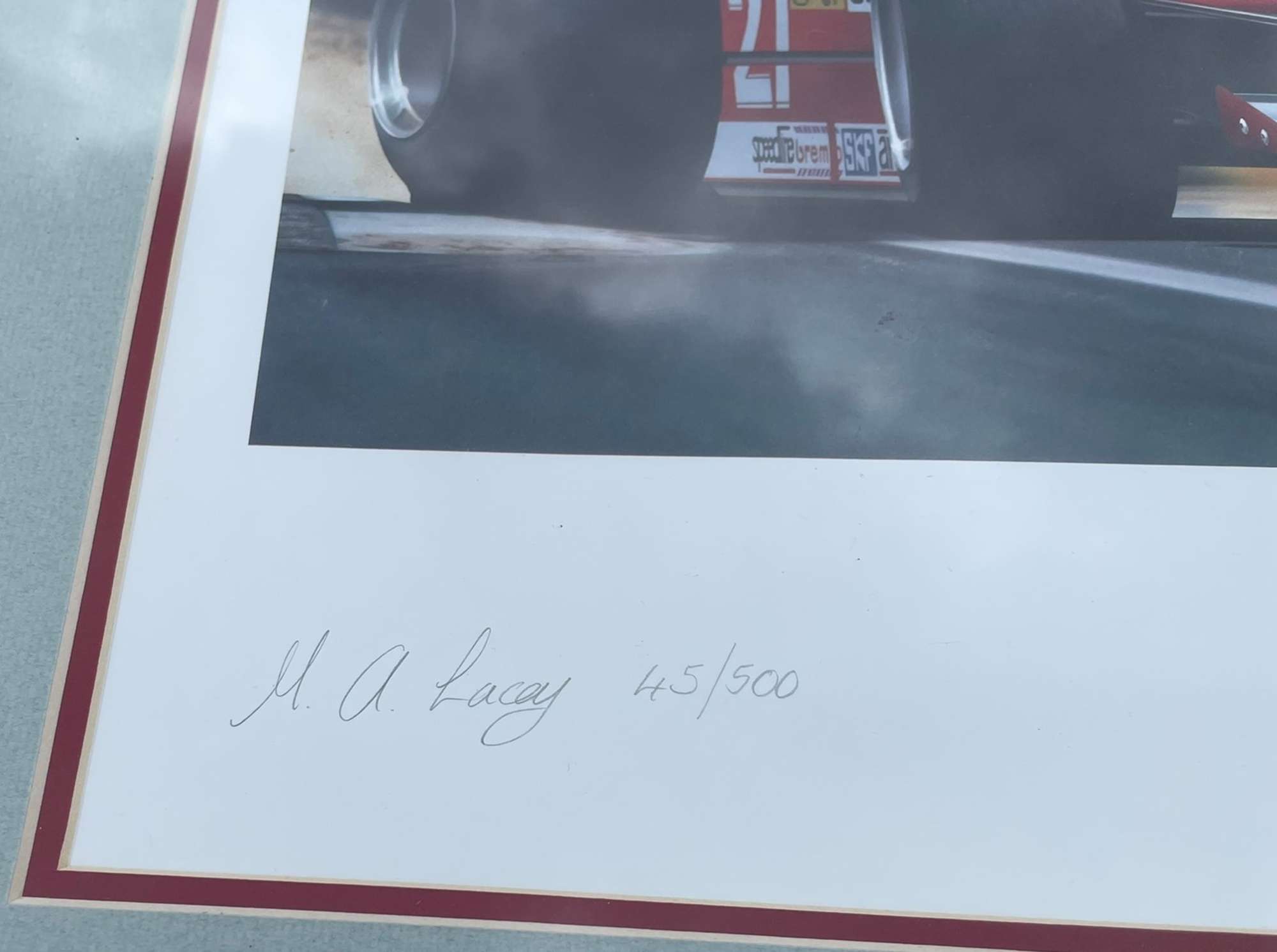 Six Assorted Racing Ferrari Prints-Sold