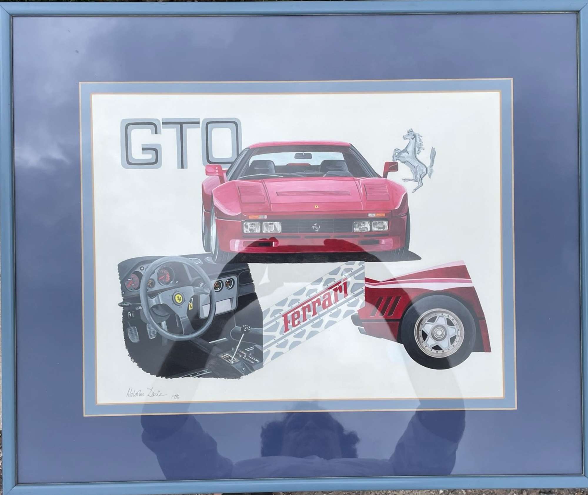 A Mix of 7 Ferrari Road Car Prints-Sold