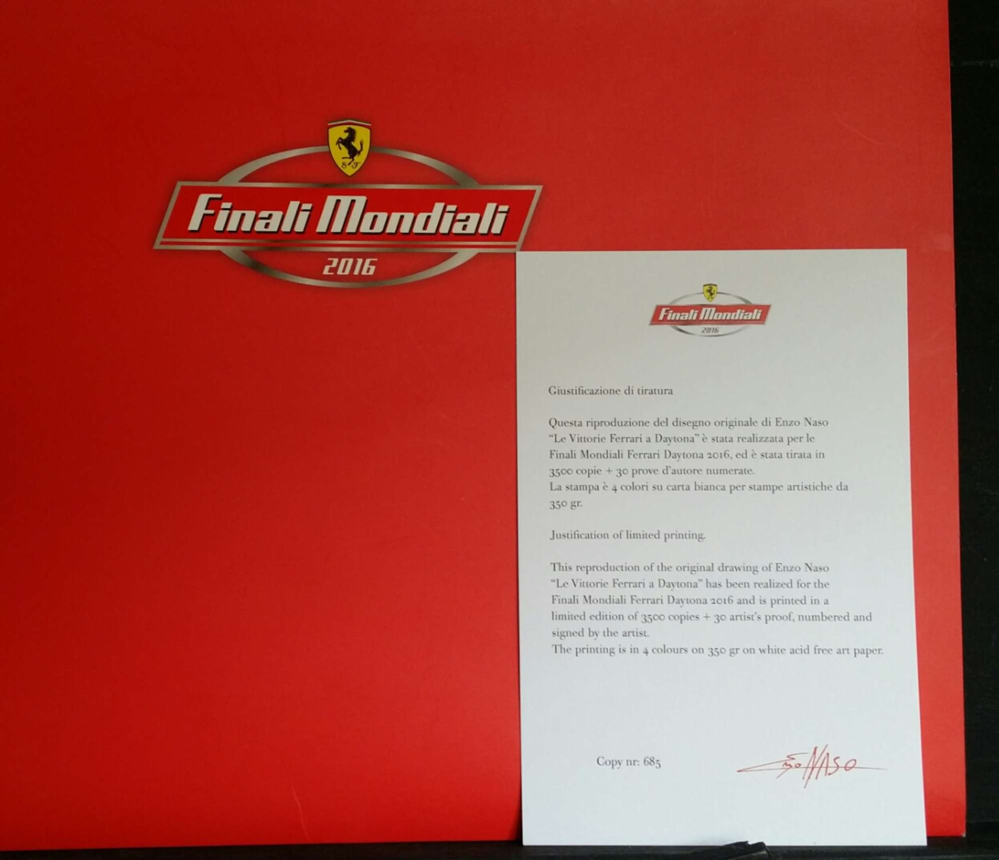 2016 Finali Mondiali. Rare LE Prints by Enzo Naso (Nr. 685)-Sold