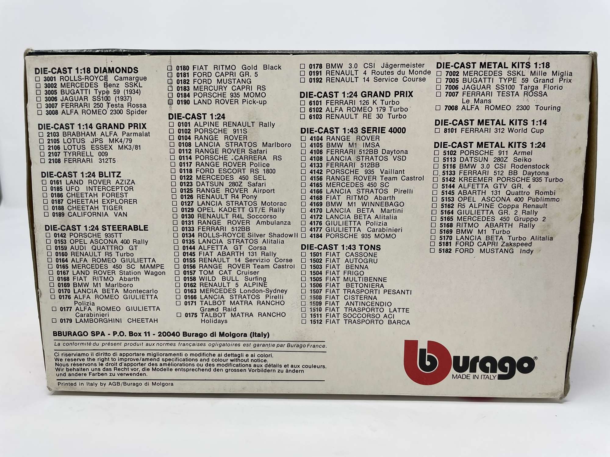 Selection of Model Ferraris-Sold