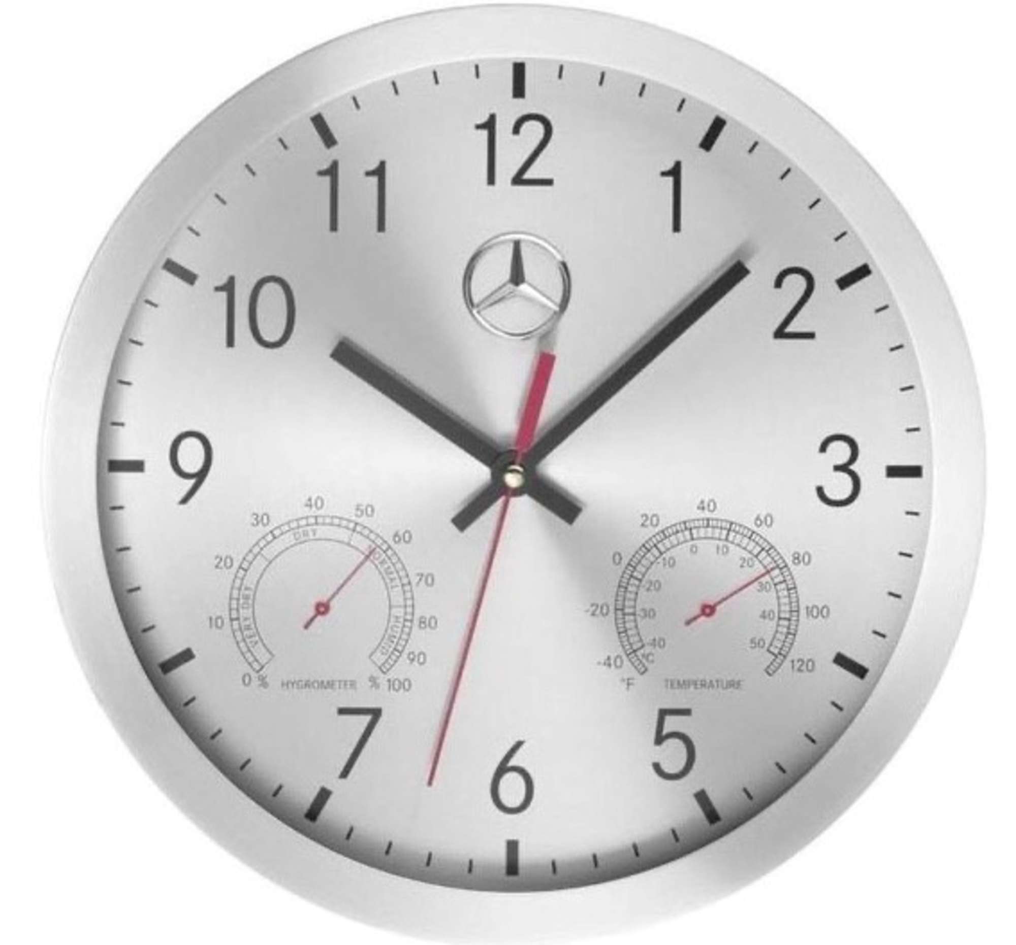 A Fine Mercedes-Benz Wall Clock in Brushed Aluminium-Sold