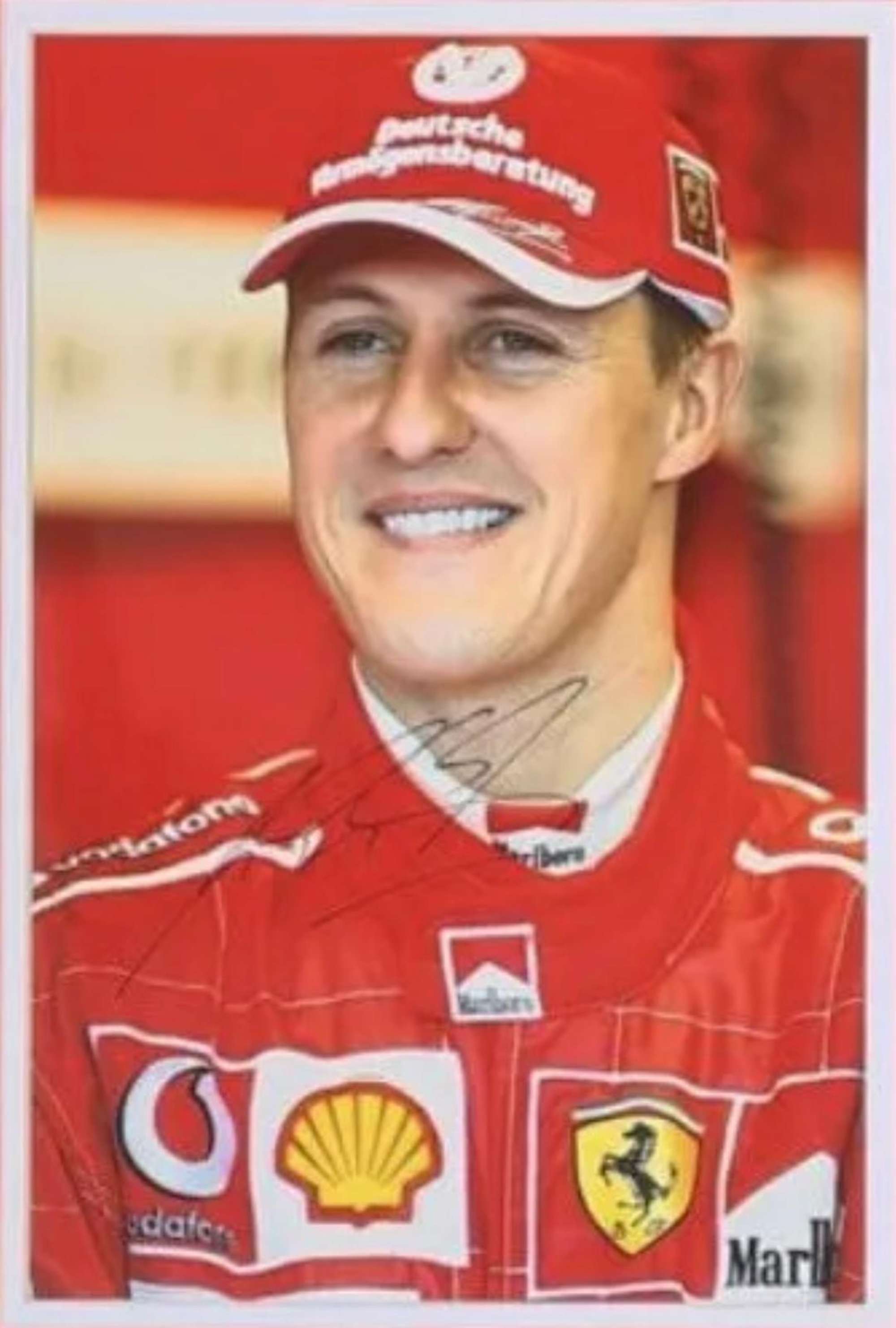 A Superb Framed Michael Schumacher Montage with a Hand-Signe-Sold