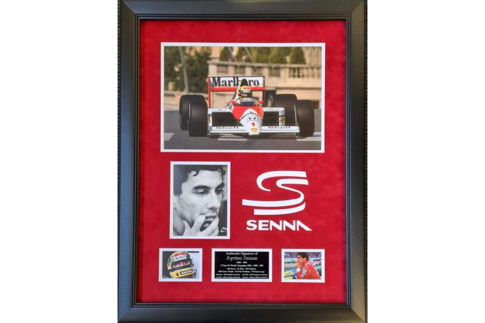 A Superb Framed Montage Featuring the Authentic Hand-signed -Sold